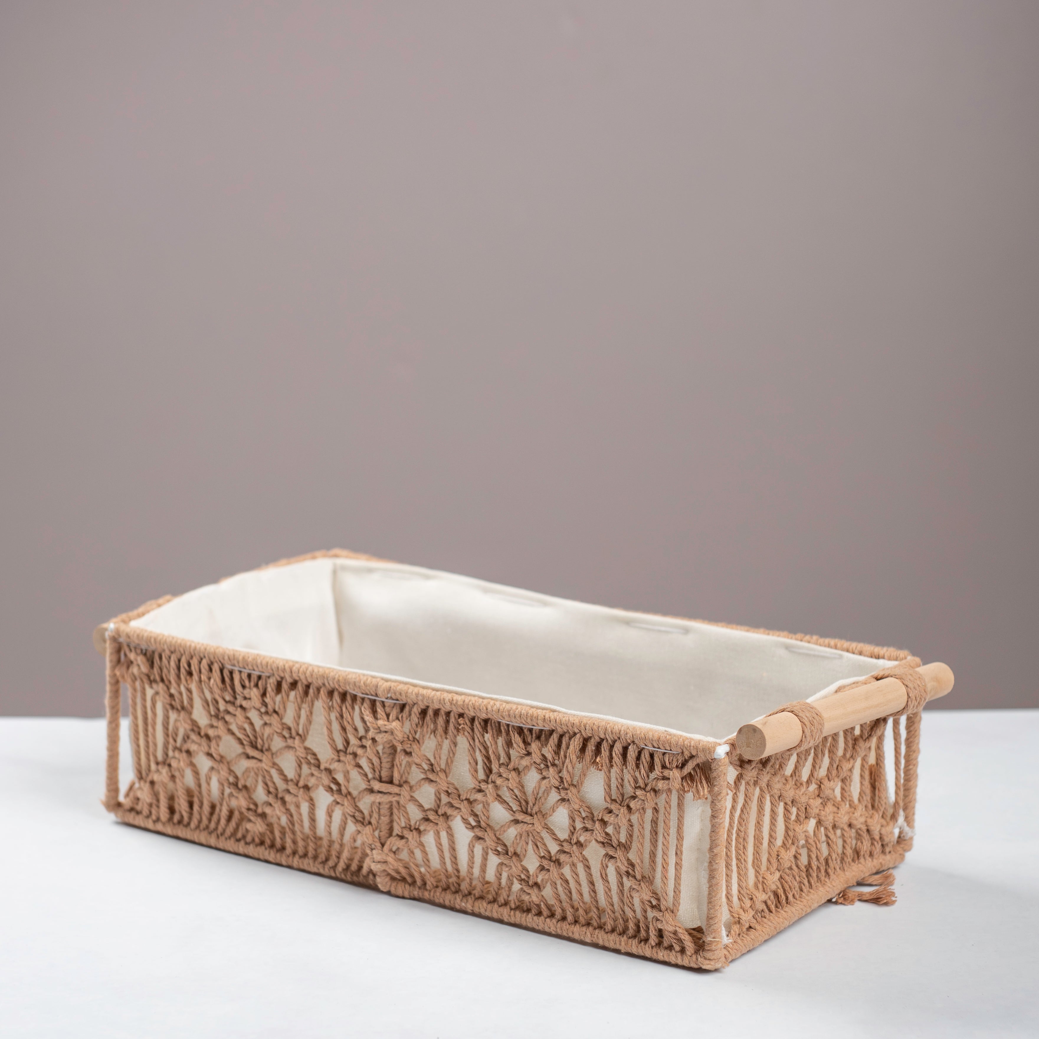 Woven Rectangular Basket 24x12cm