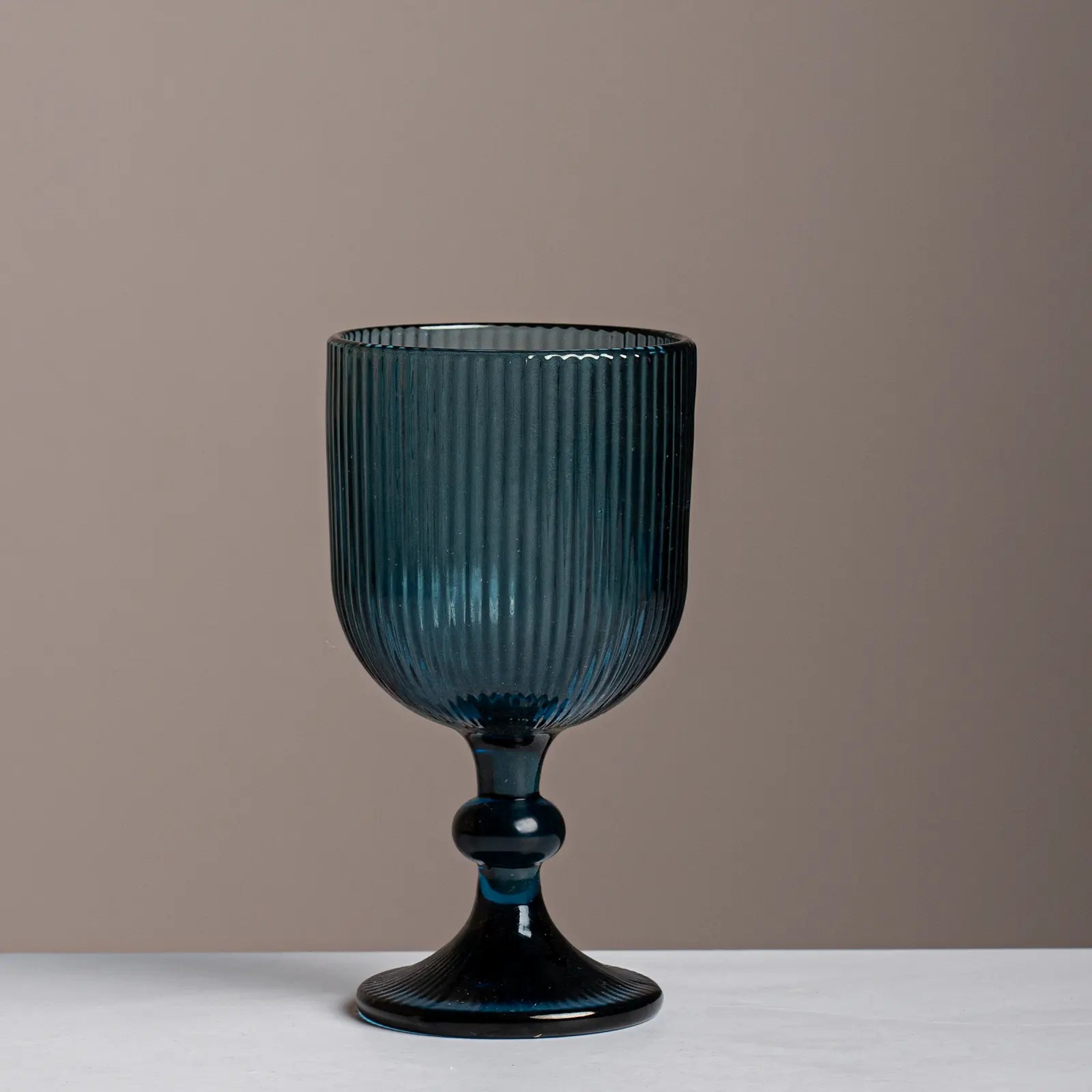 Ribbed Glass Goblet 6 Piece Set