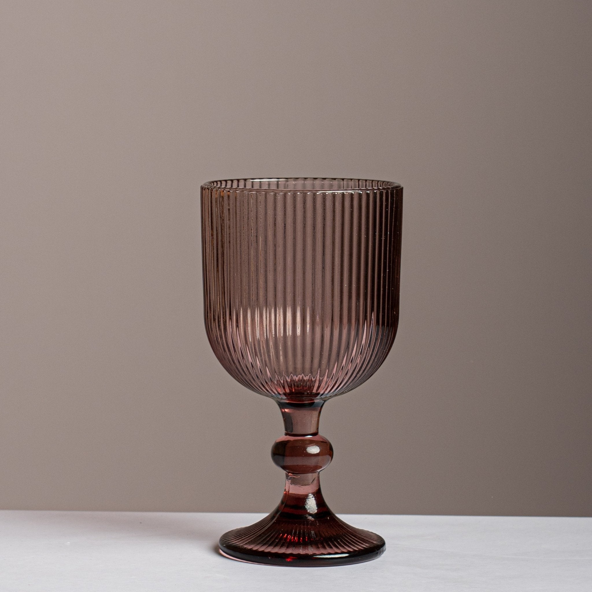Ribbed Glass Goblet 6 Piece Set - Urban Home