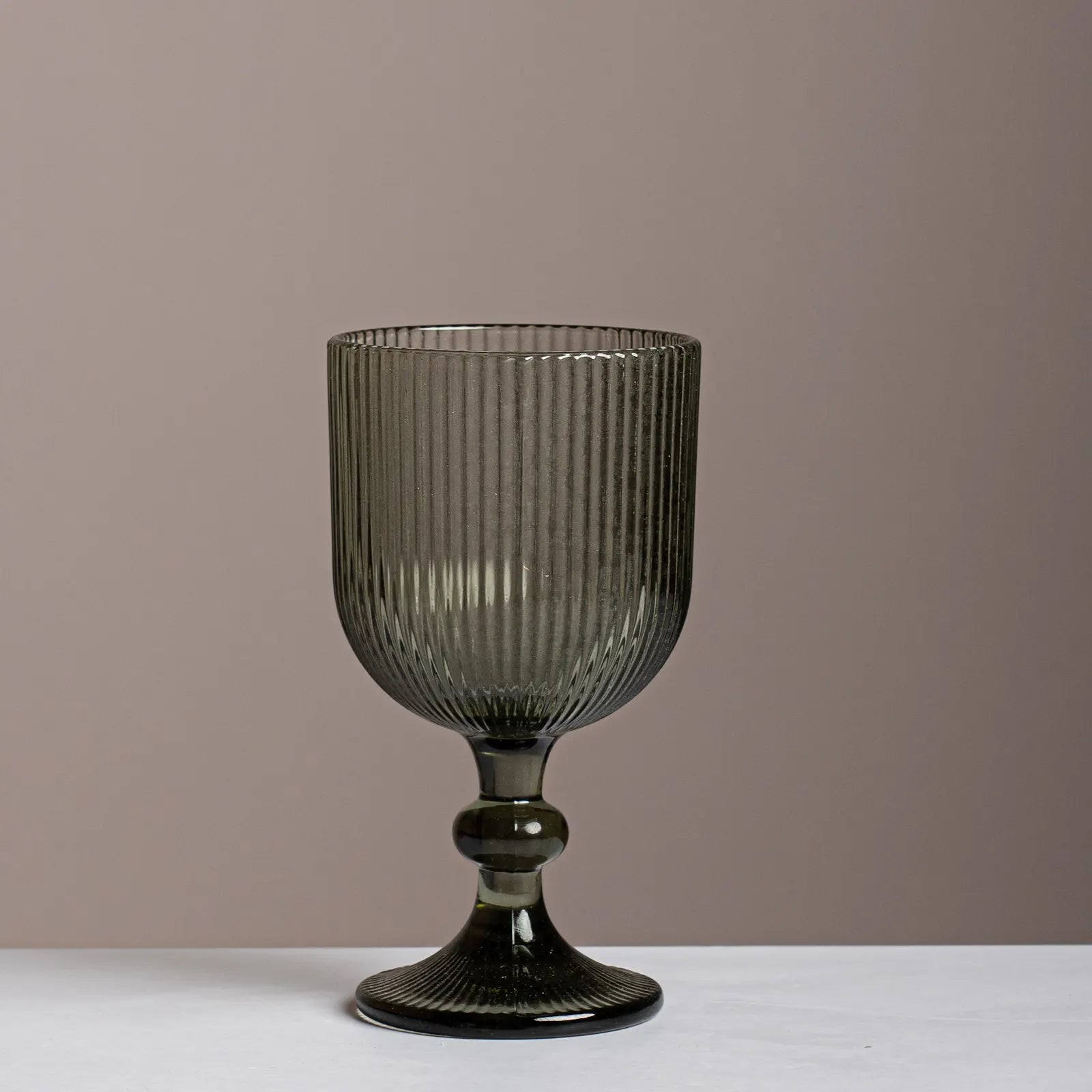 Ribbed Glass Goblet 6 Piece Set
