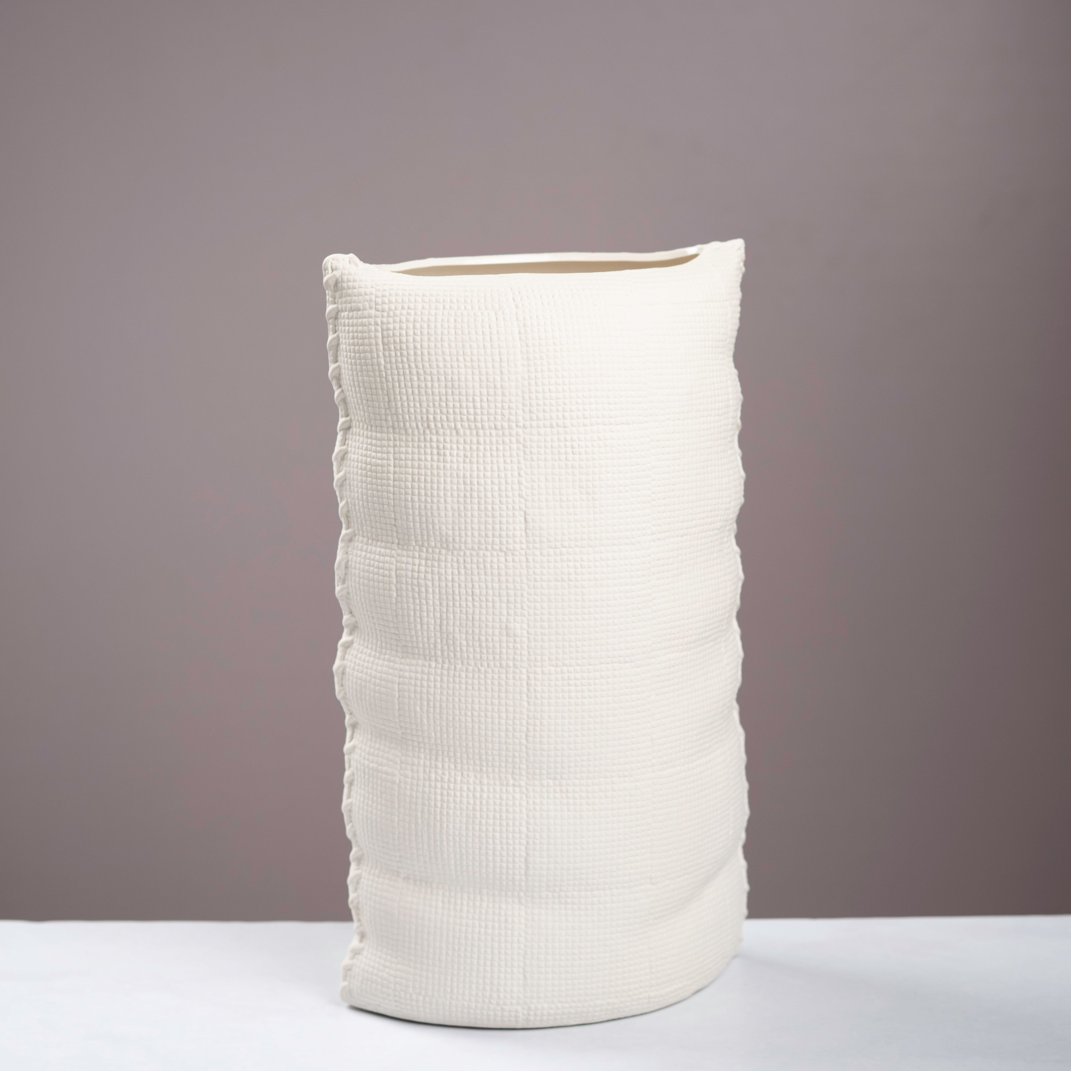 The Matelassé Quilted Cushion Ceramic Vase
