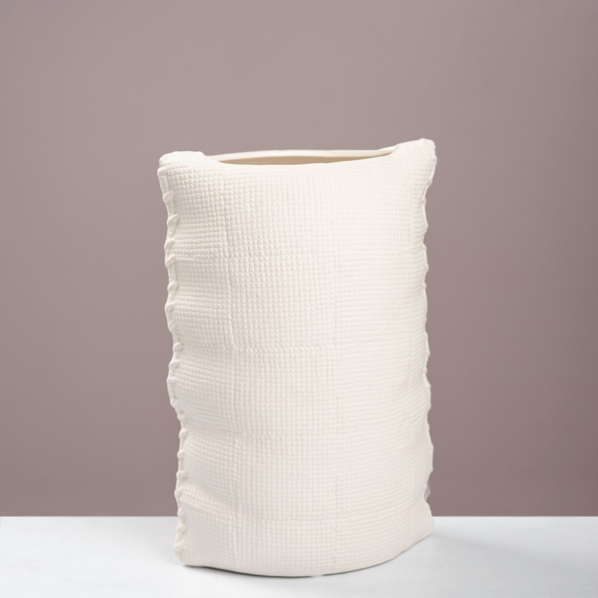 The Matelassé Quilted Cushion Ceramic Vase - Urban Home