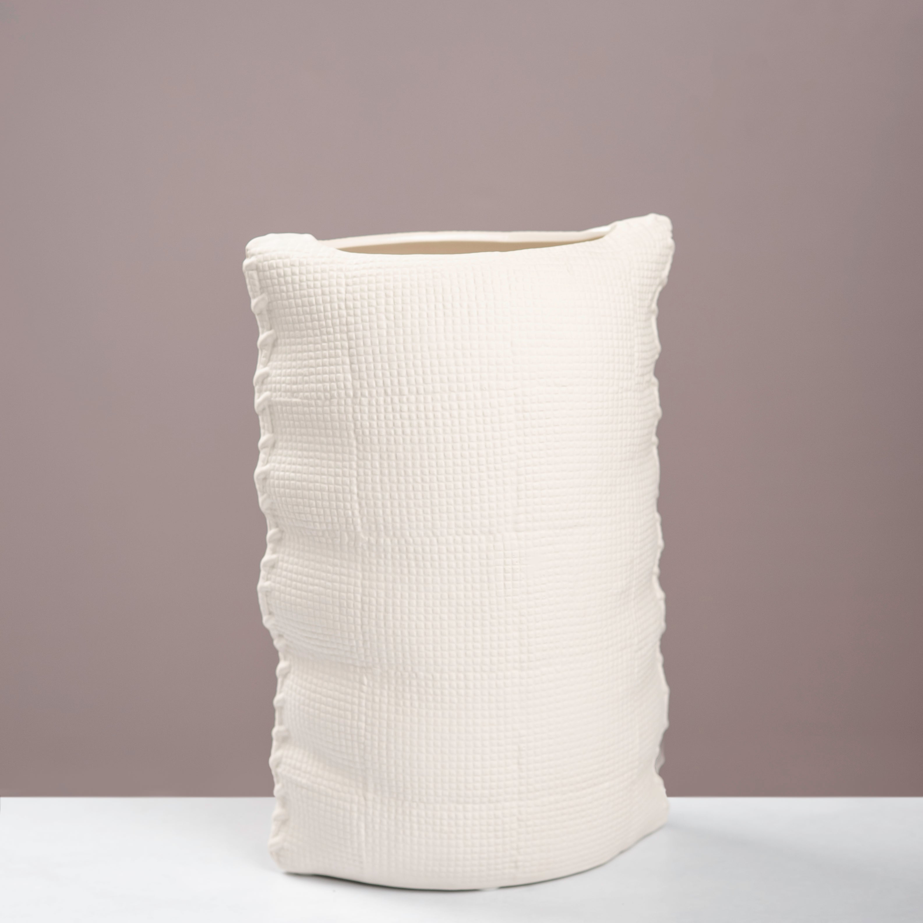 The Matelassé Quilted Cushion Ceramic Vase