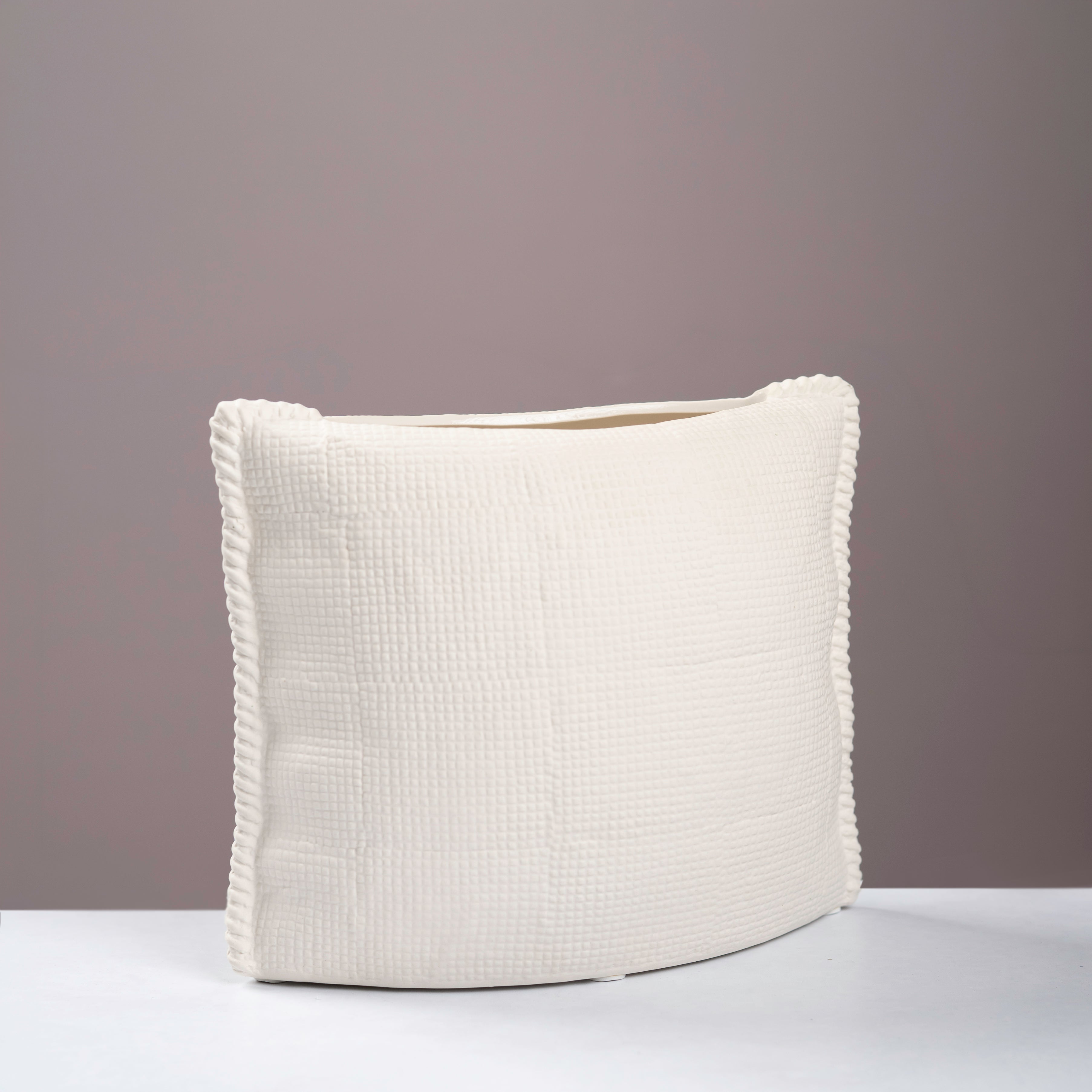 The Matelassé Quilted Cushion Ceramic Vase