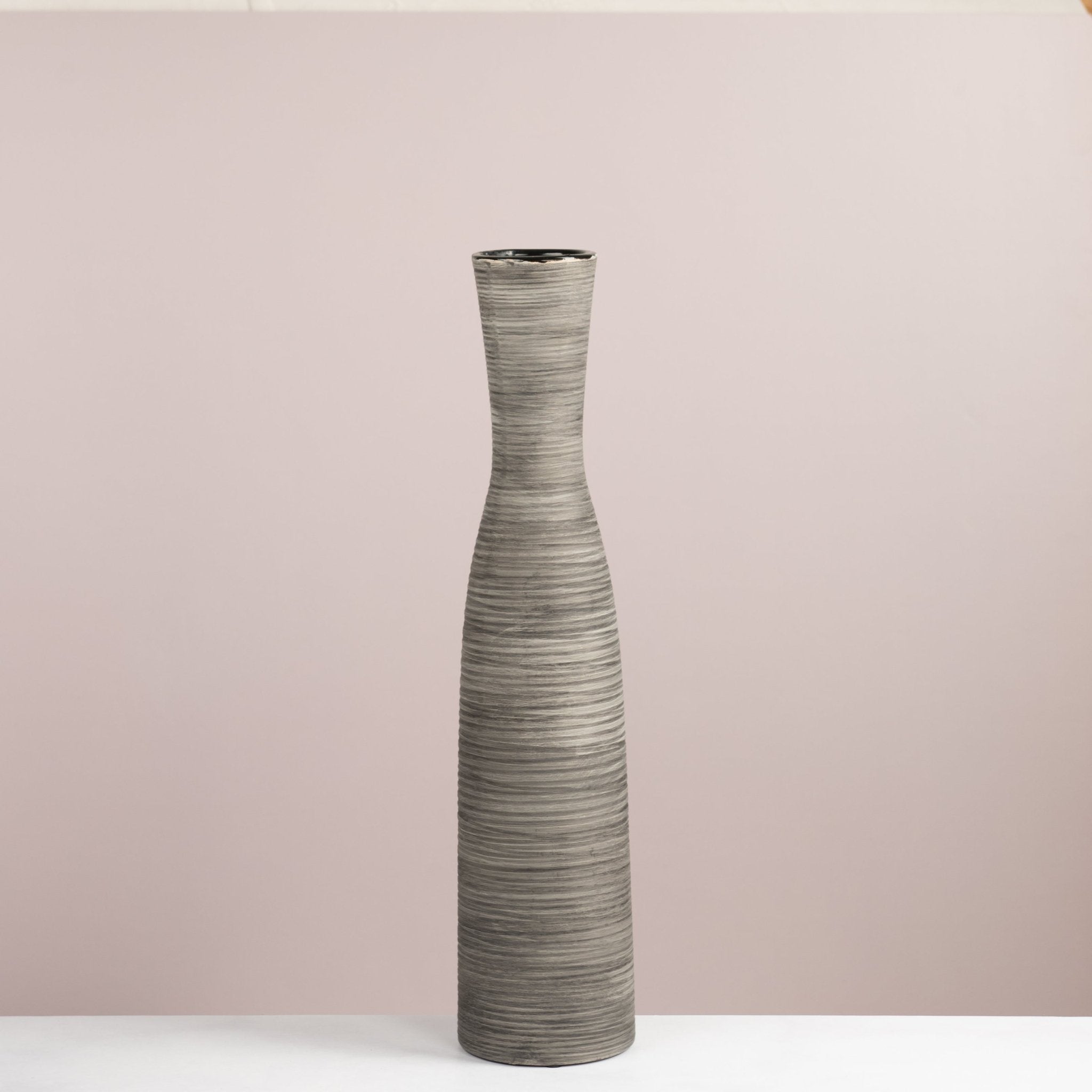 Graphite Hourglass Floor Vase - Urban Home