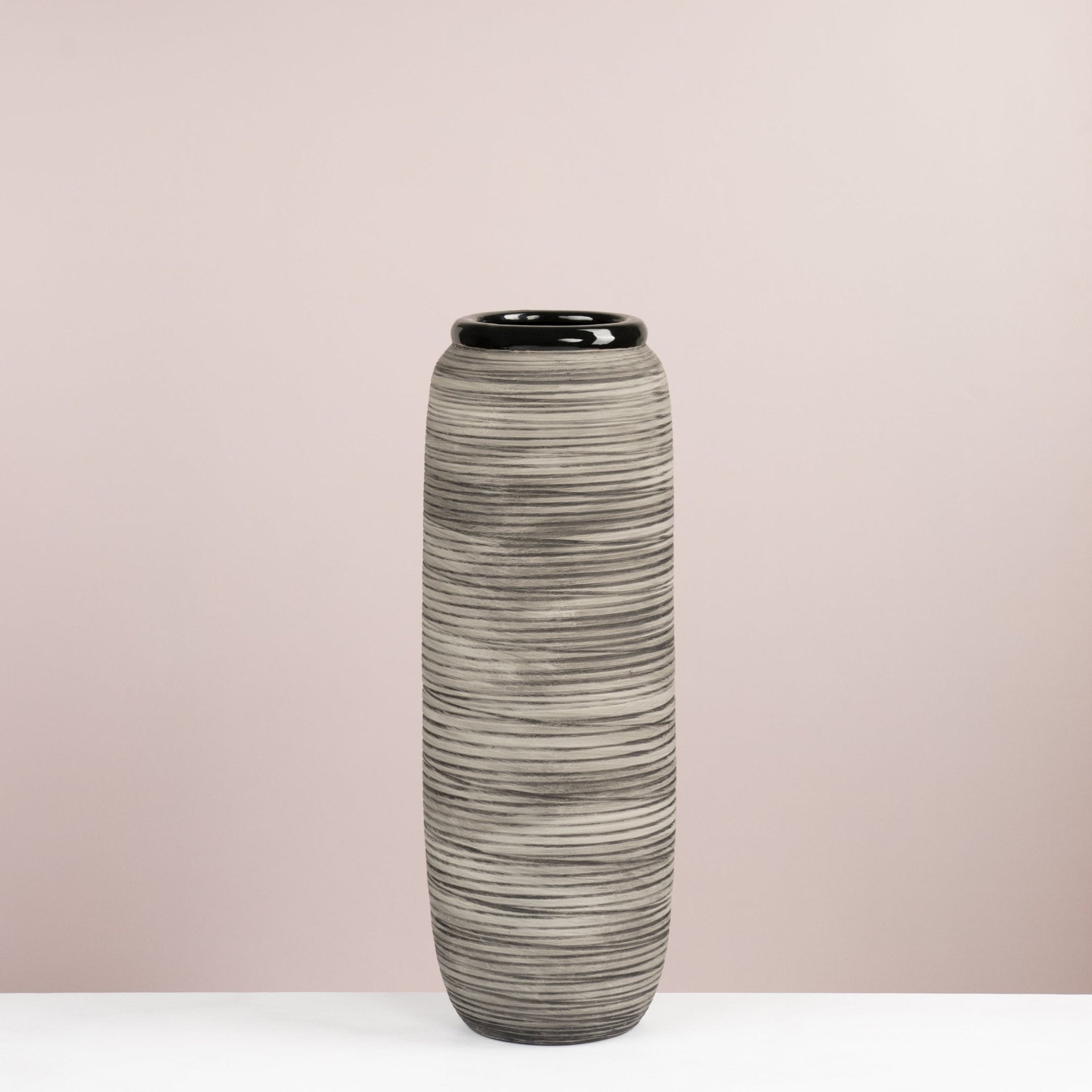 Graphite Textured Vase - Urban Home
