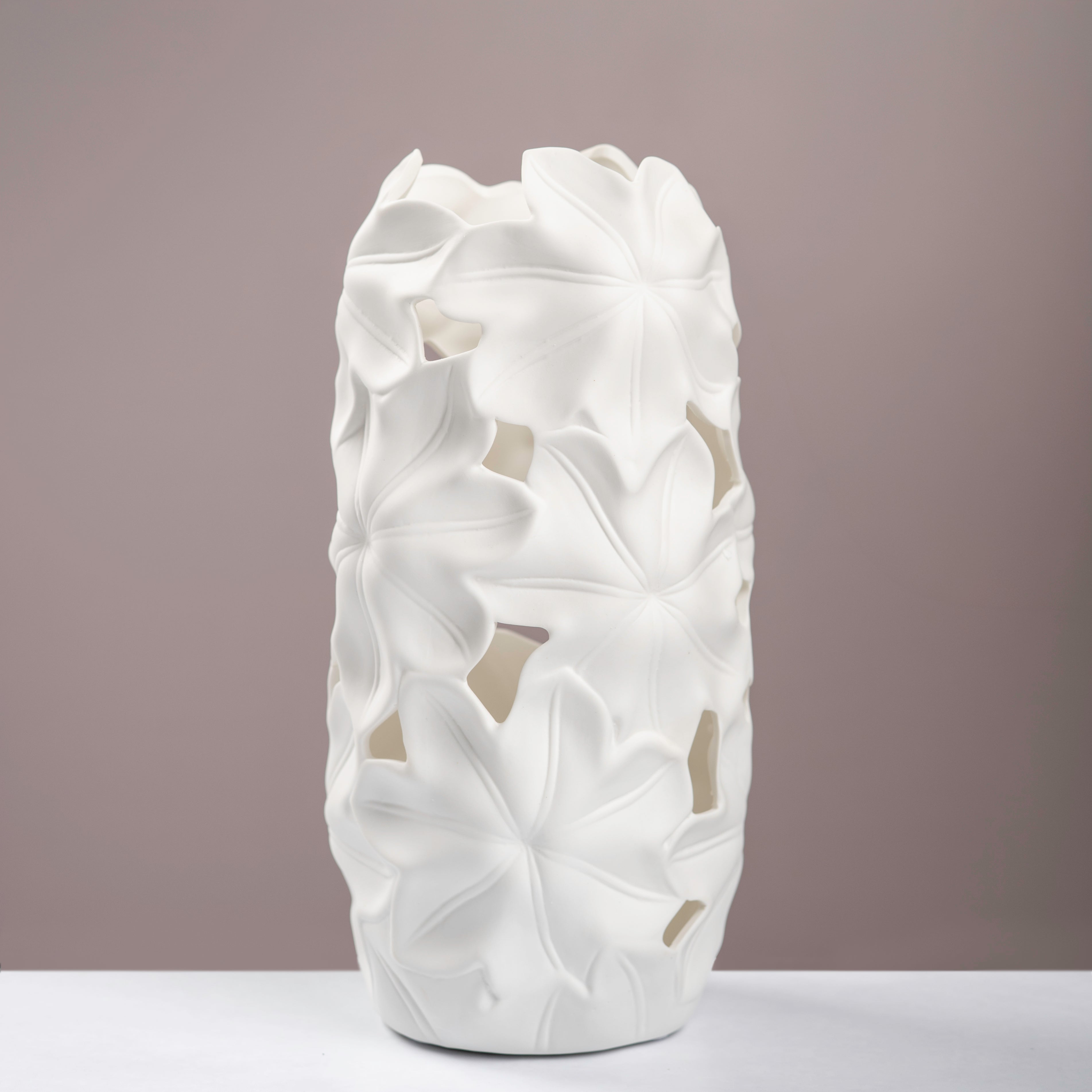 Cutout Ceramic Blossom Tall Vase