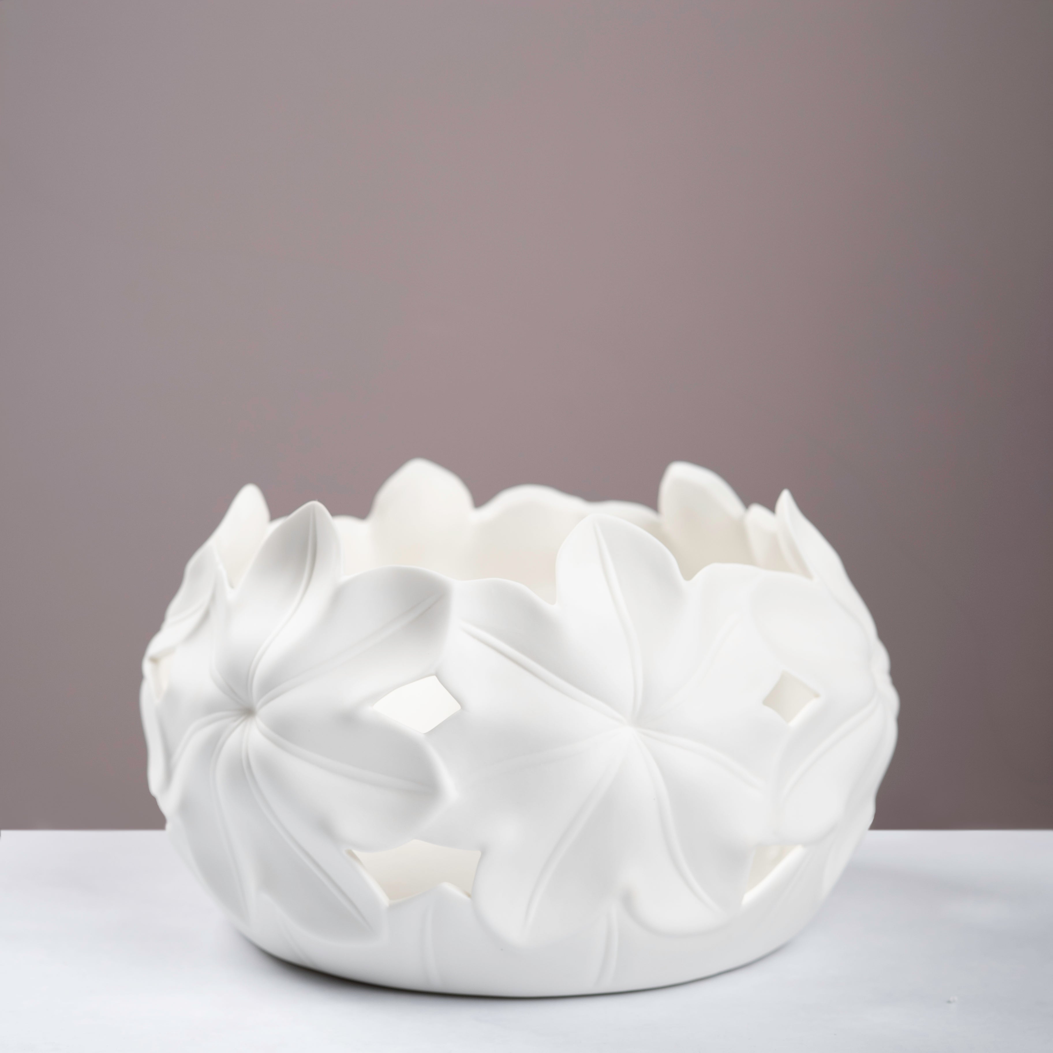Cutout Ceramic Blossom Centerpiece Bowl