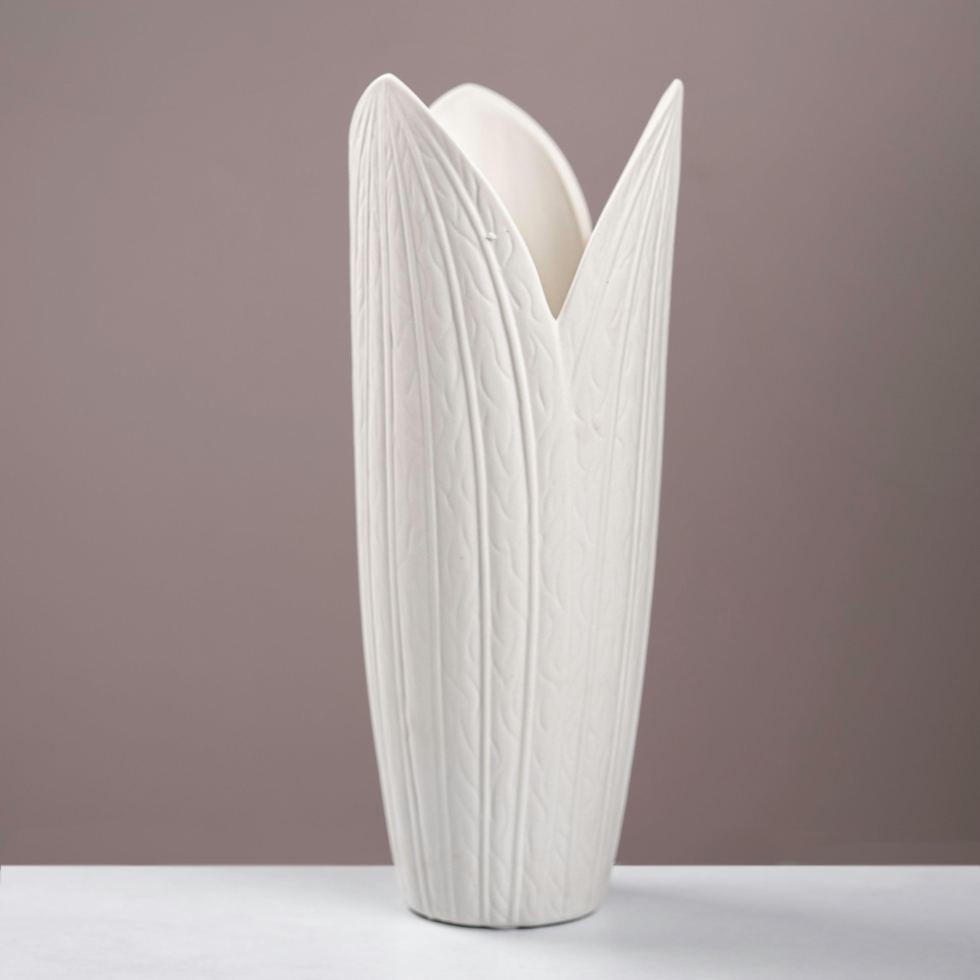 Tulip Bud Textured Ceramic Statement Vase