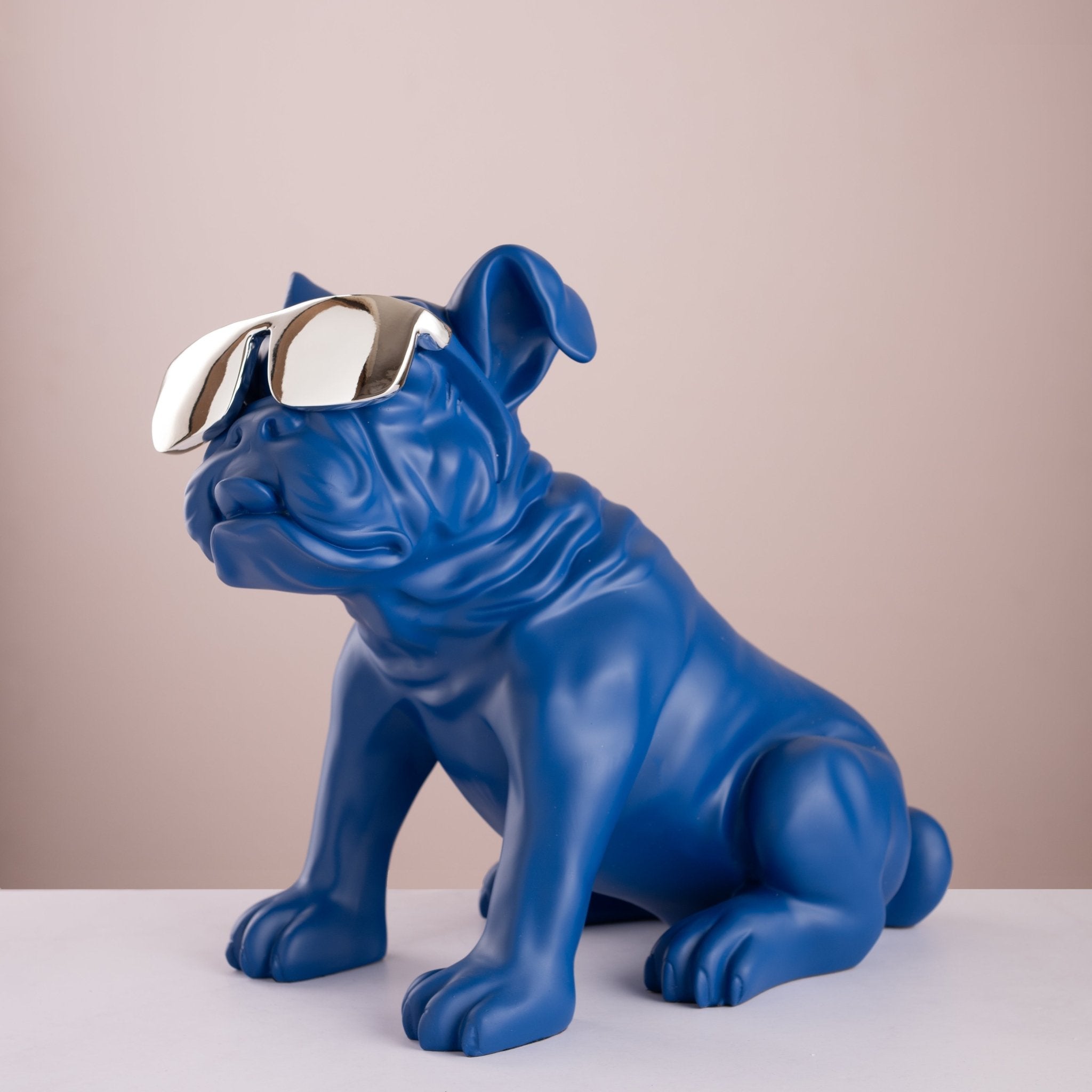 Blue Modern Sculptural French Bulldog Ornament - Urban Home