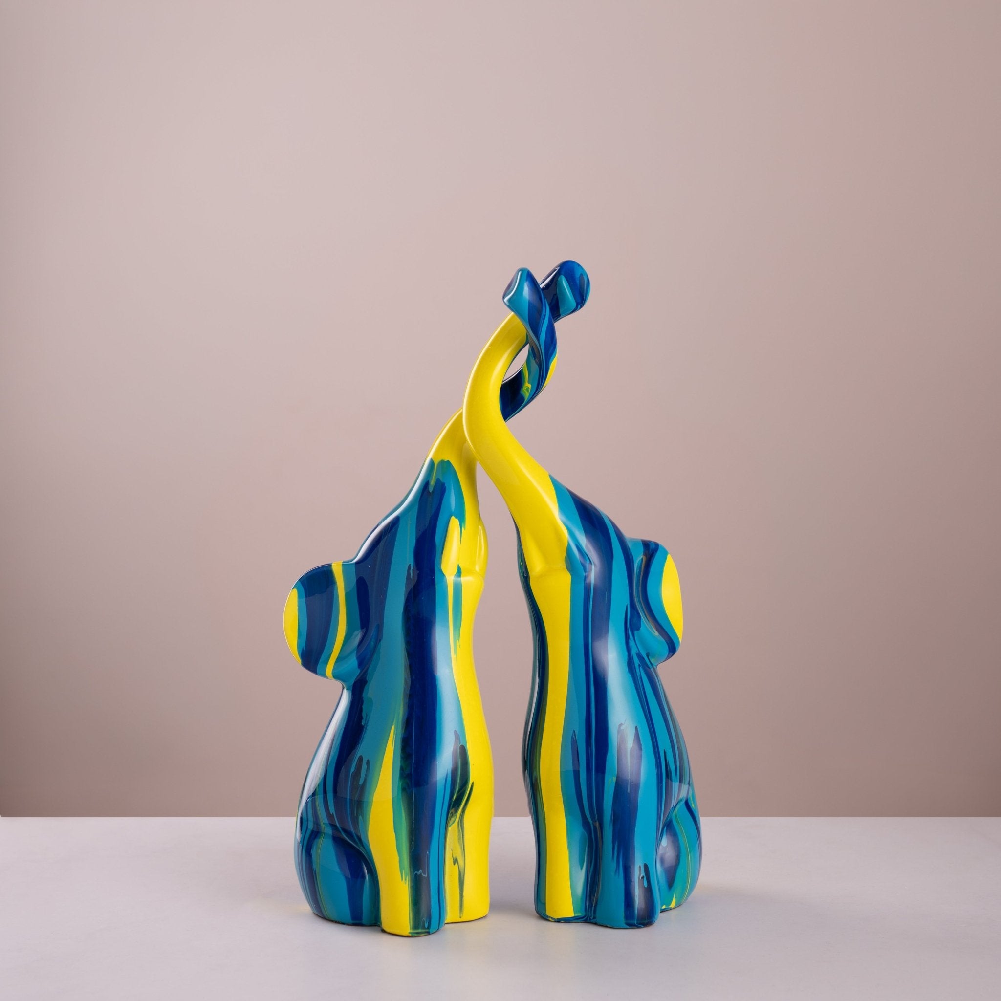 Interlocking Abstract Elephant Sculpture Set - Urban Home