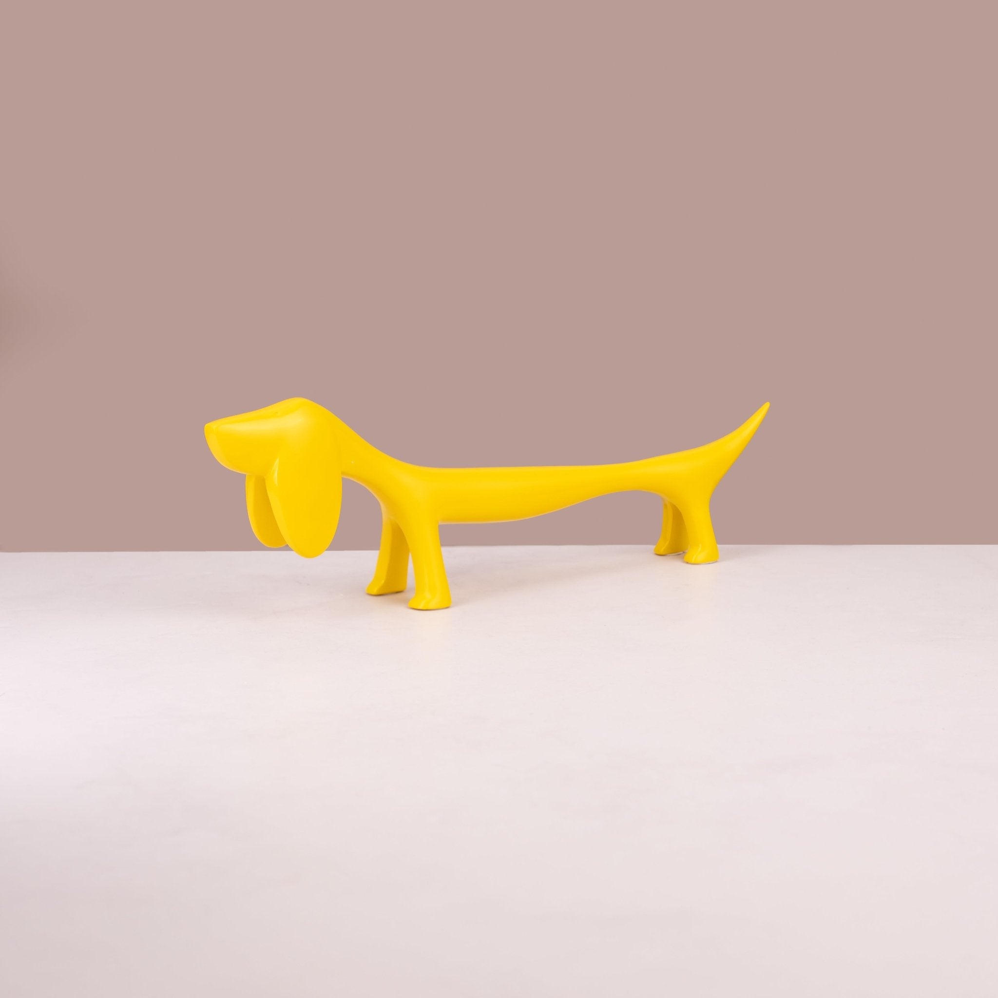 Minimalist Yellow Dachshund Statue - Urban Home