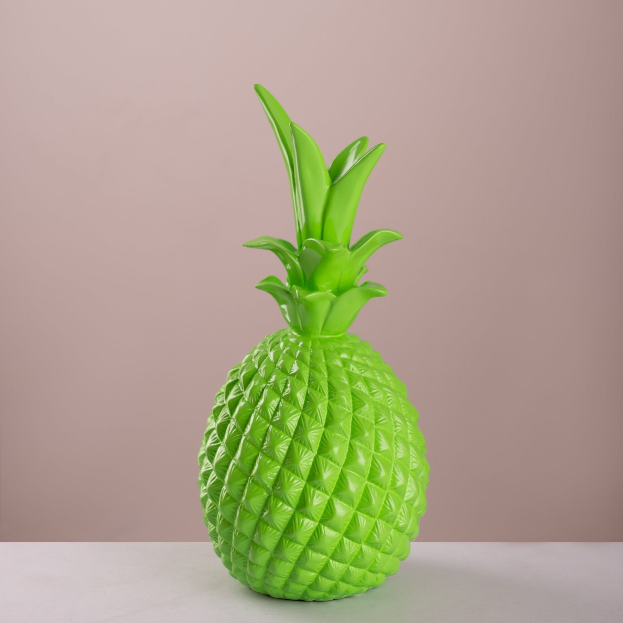 Glossy Green Ceramic Pineapple Sculpture - Urban Home