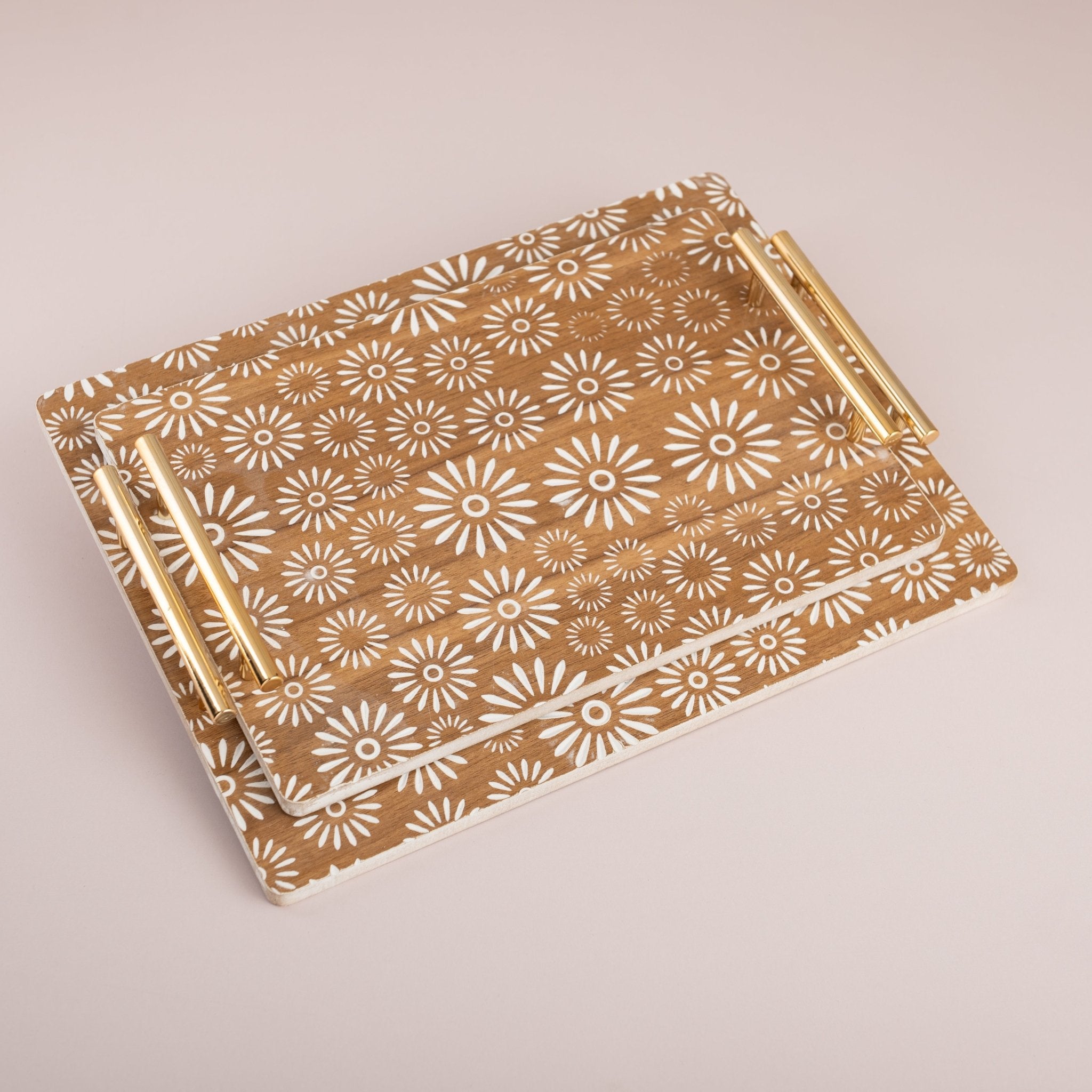 Wooden Engraved Tray Set - Urban Home