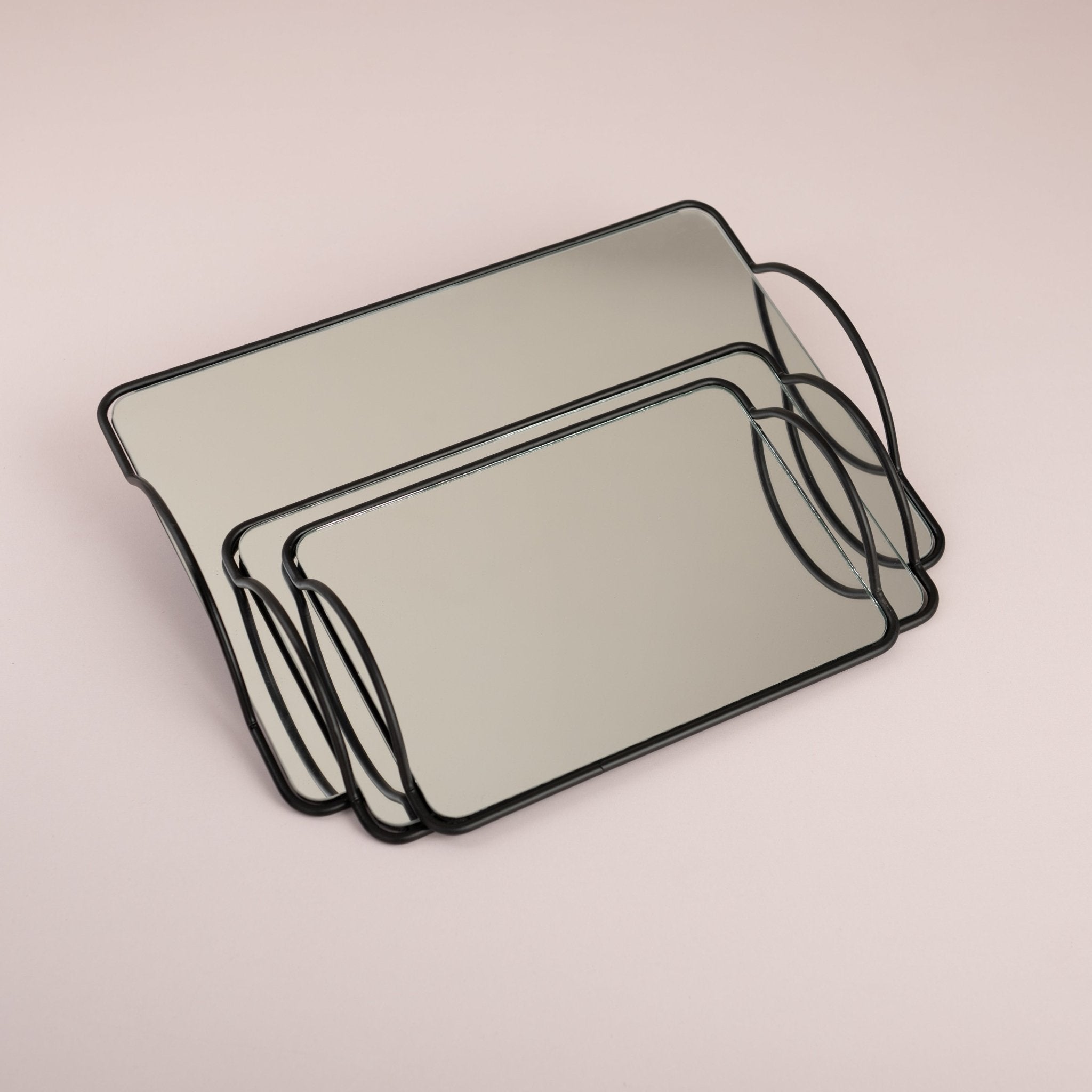 Mirror Glass Tray Set - Urban Home