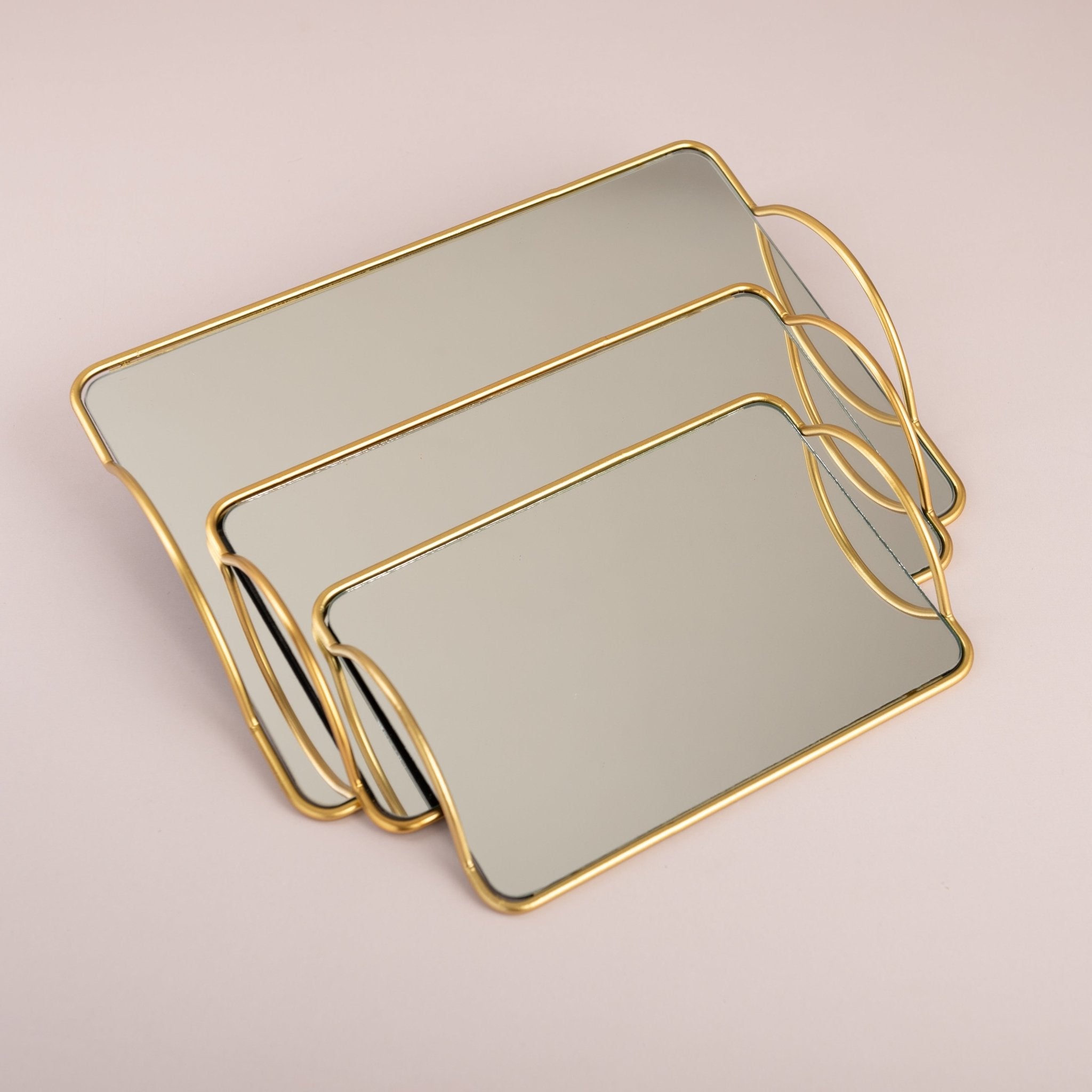 Mirror Glass Tray Set - Urban Home