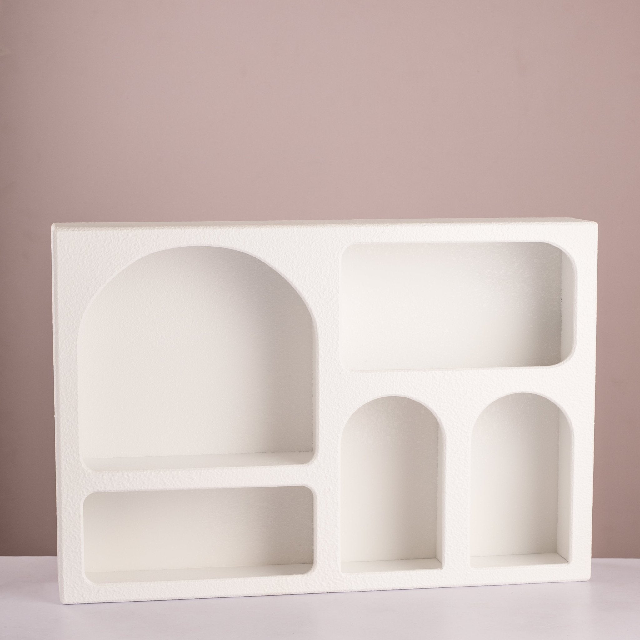 Minimalist Arch - Design Wall Shelf – 50cm x 34cm Multi - Compartment Display - Urban Home