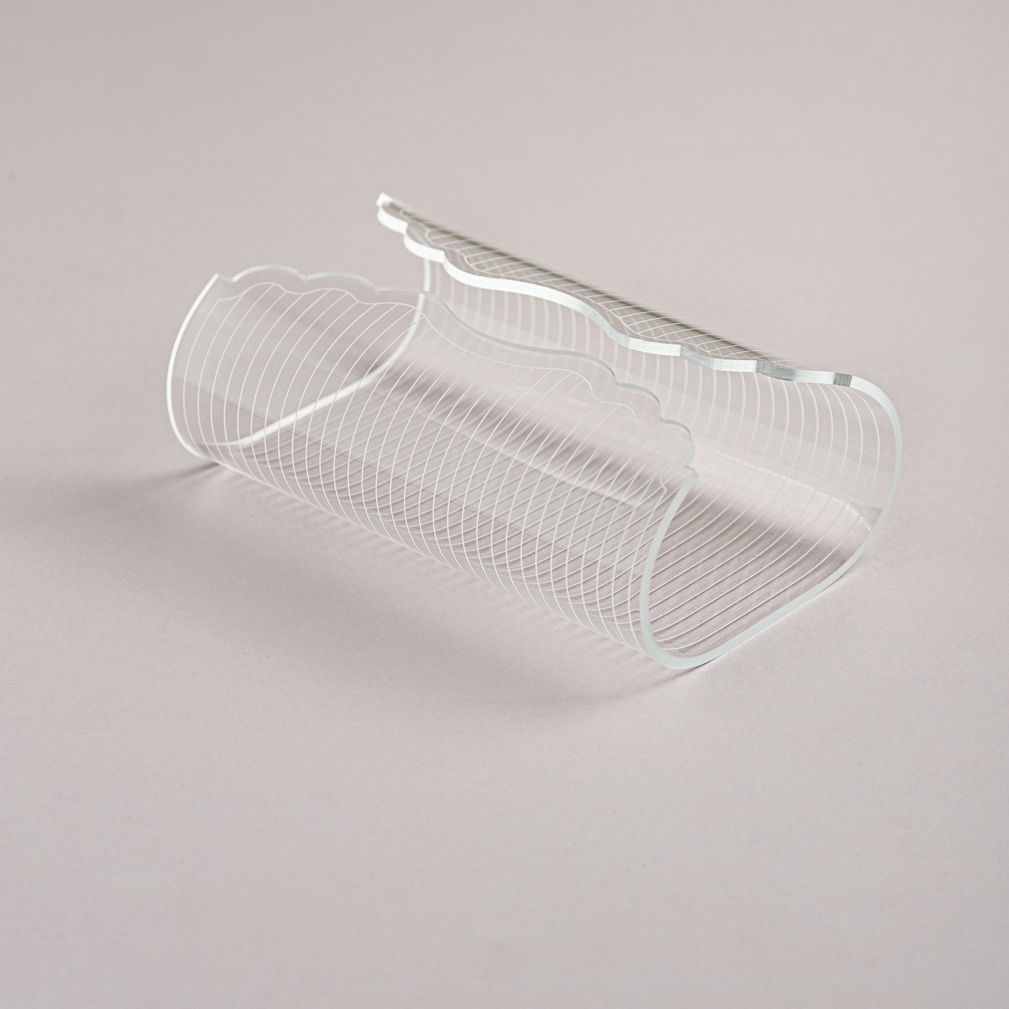 Decorative Etched Plexiglass Napkin Holder – Scalloped Edge Minimalist Table Decor - Urban Home