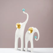 Modern Ribbed Elephant Accent Piece