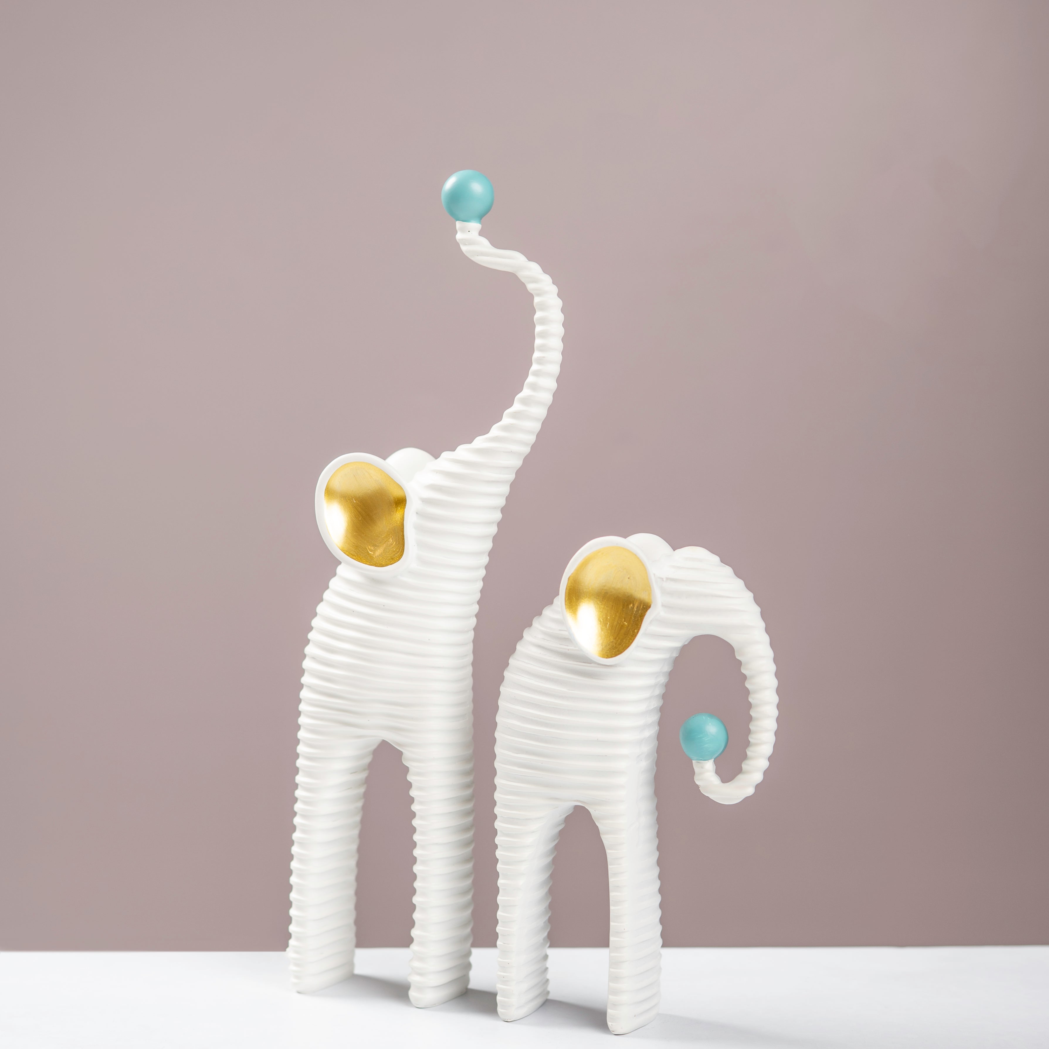 Modern Ribbed Elephant Accent Piece