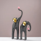 Modern Ribbed Elephant Accent Piece