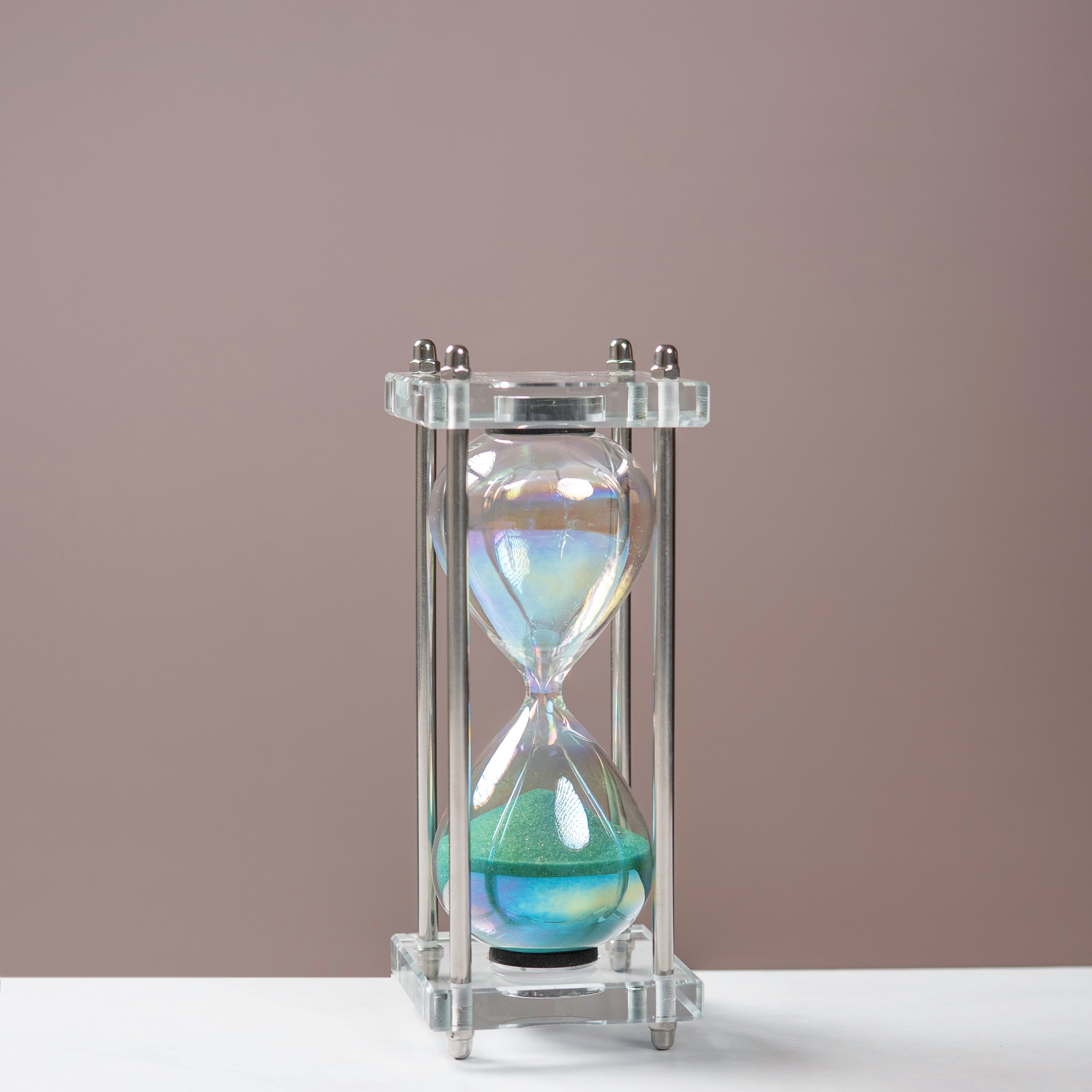 Iridescent Glass Architectural Hourglass