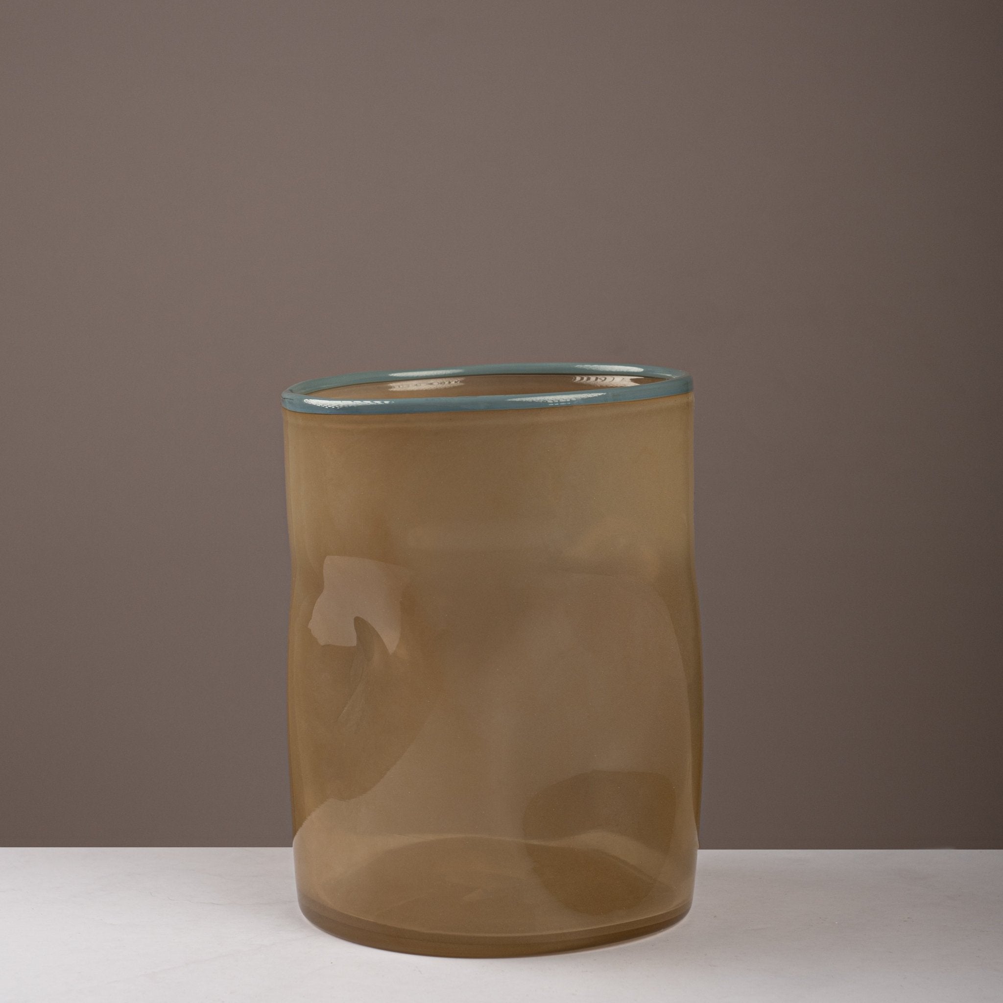 Horizon Rim Glass Vase – Smoke & Sky - Urban Home
