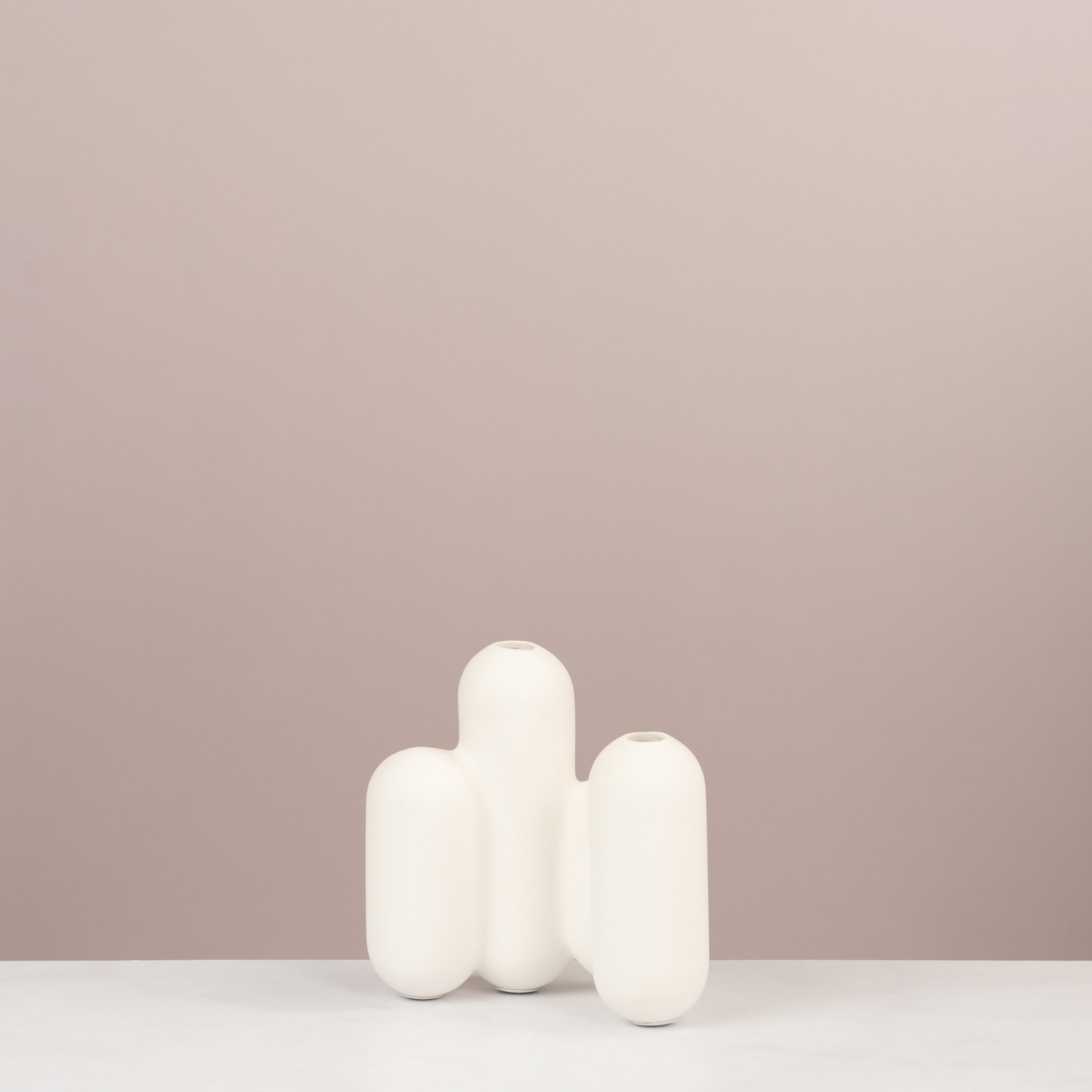 Cactus shape white vase