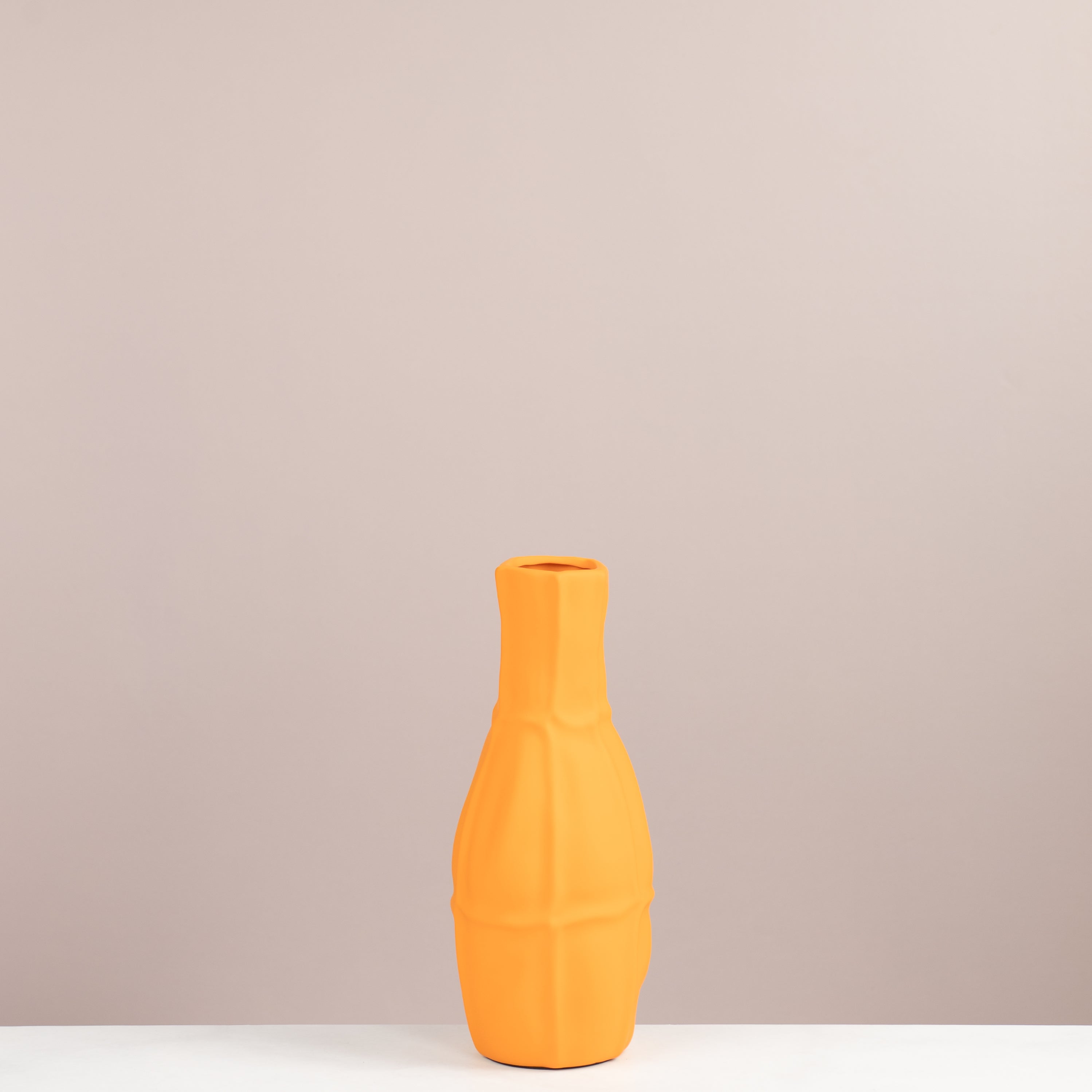 Amber Faceted Ceramic Vase