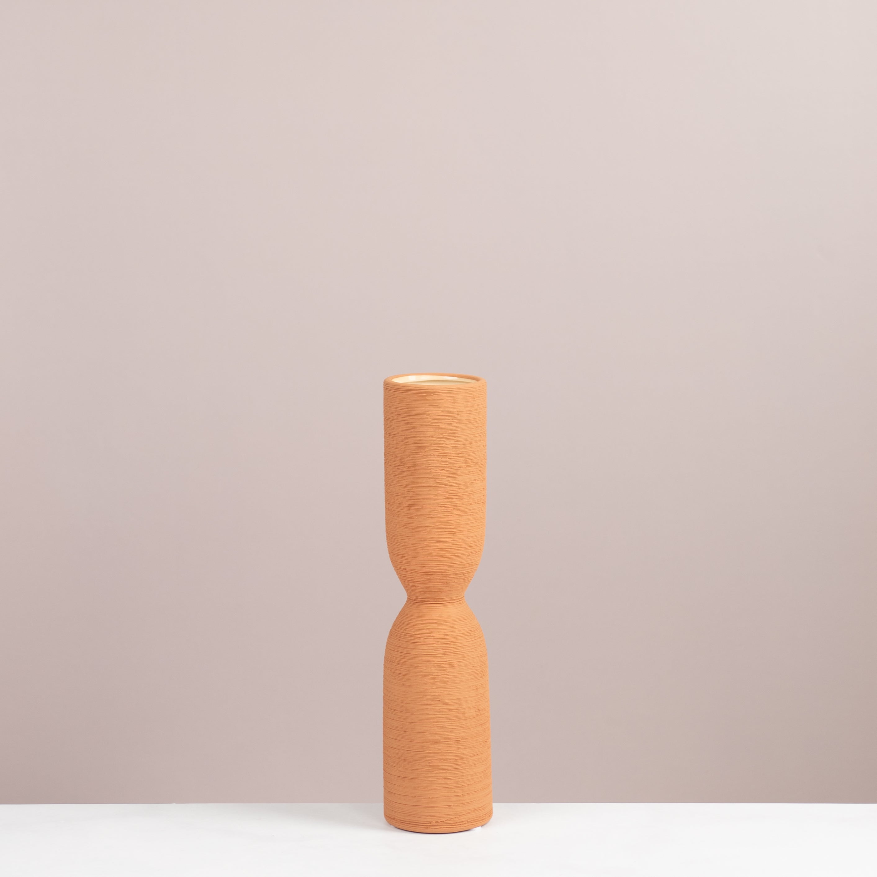 Terracotta Hourglass Textured Vase