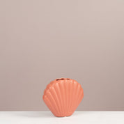 Ceramic Seashell Vase – Minimalist Ribbed Shell Flower Pot - Urban Home