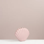 Ceramic Seashell Vase – Minimalist Ribbed Shell Flower Pot - Urban Home