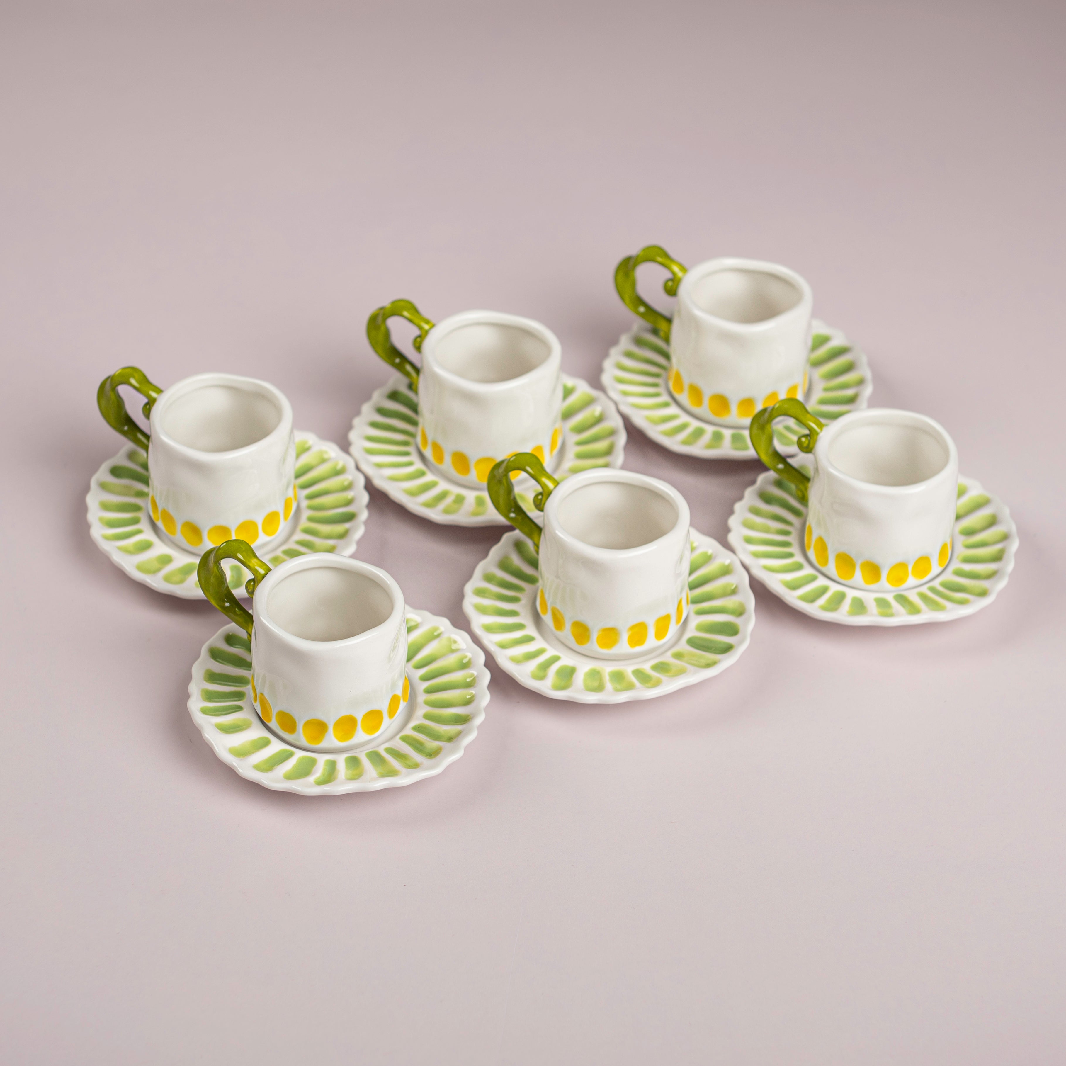Citrus 6-Piece Espresso Cup & Saucer Set