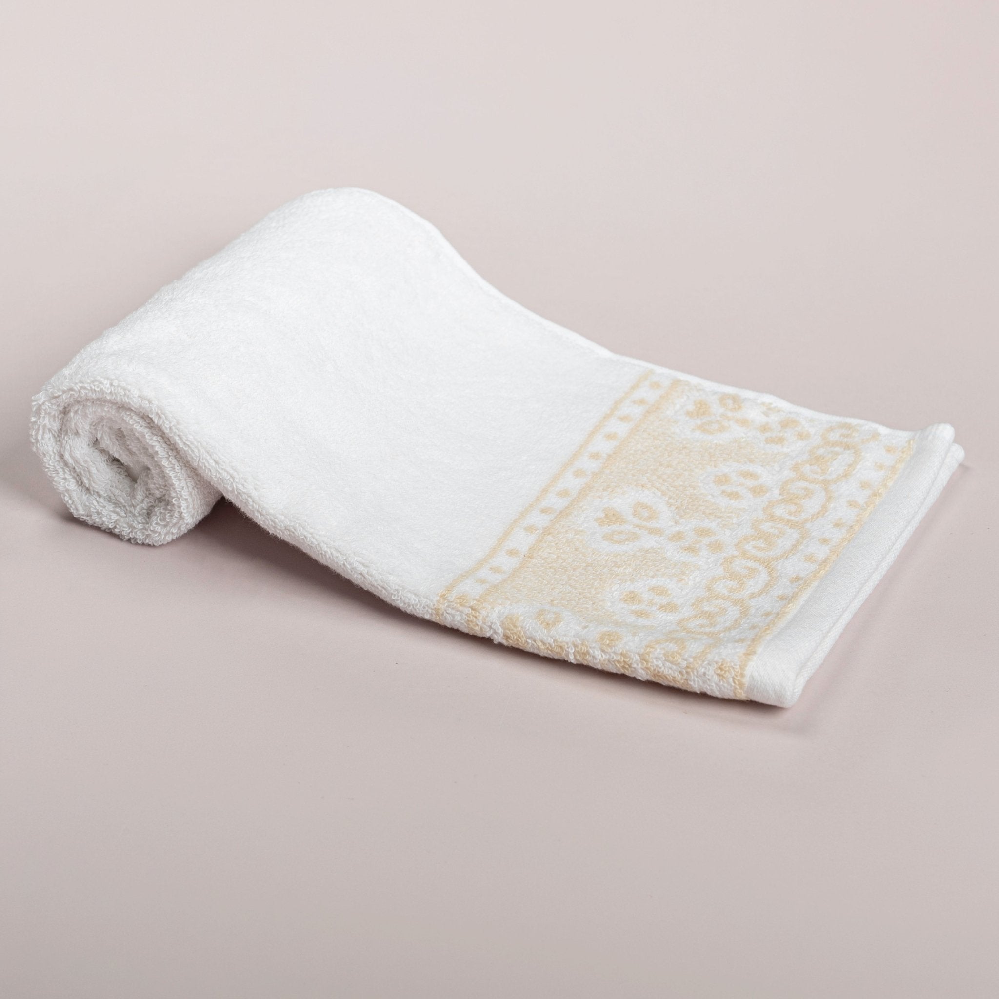 Cannon Jacquard Yarn Dyed Towel – 600 GSM – White - Urban Home