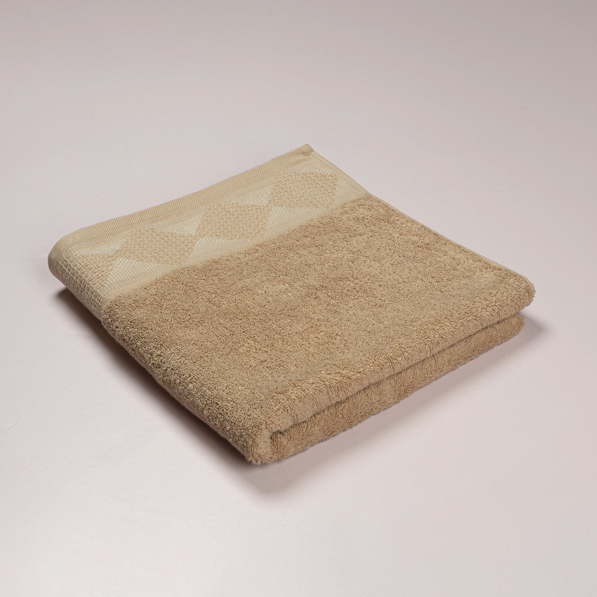 Cannon Solid Jacquard Towel – 600 GSM – Dark Beige - Urban Home