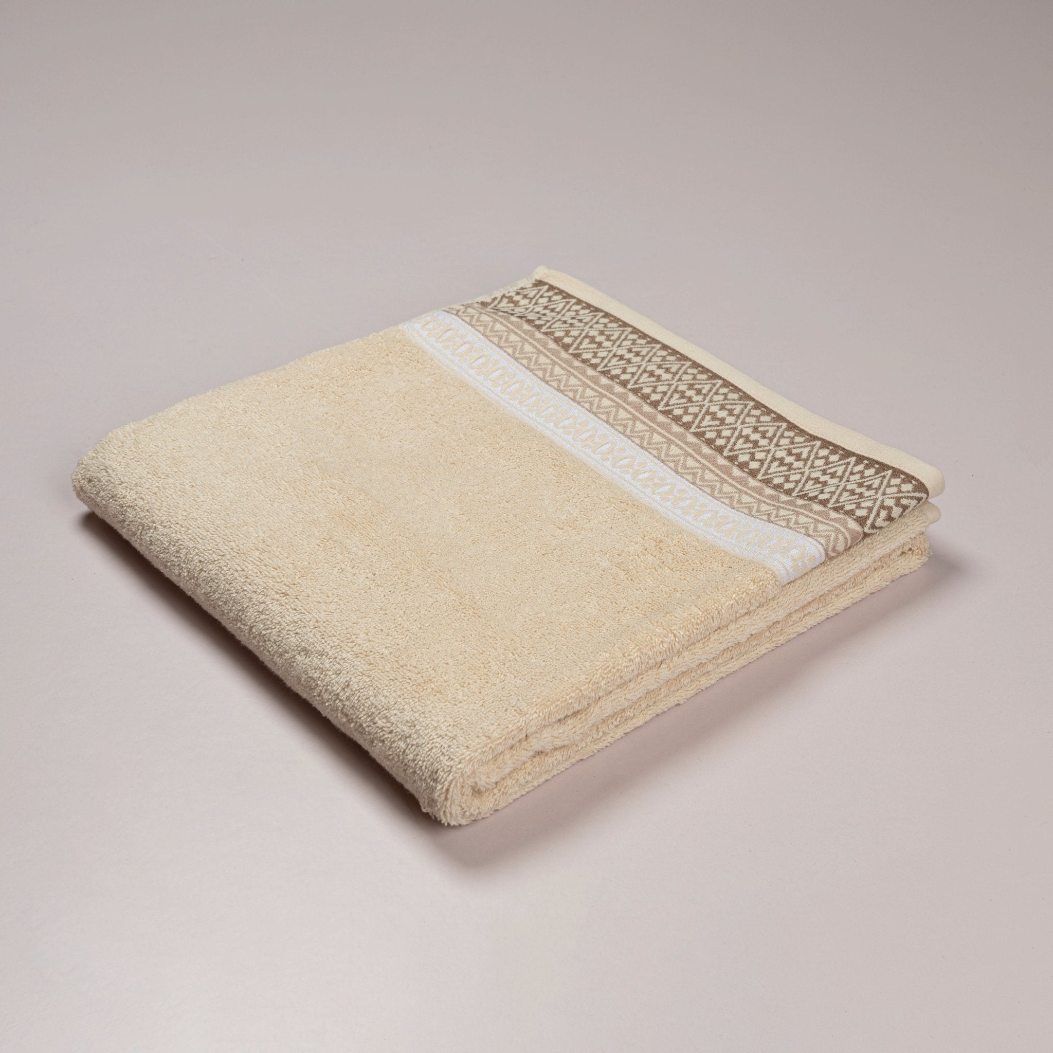 Cannon Solid Jacquard Bath Towel – 70 × 140 cm – 600 GSM – Beige - Urban Home