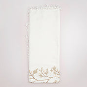 Cream Botanical Embroidered Tablecloth with Tassels - Urban Home