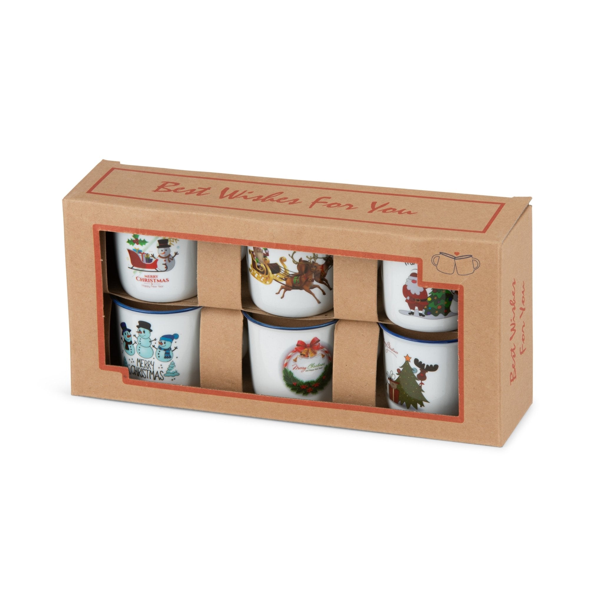 Chrismtas mini mugs 6pcs set - 5cm - Urban Home