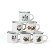 Chrismtas mini mugs 6pcs set - 5cm