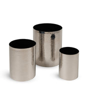 Silver Stainless Steel Ribbed Vases - Urban Home