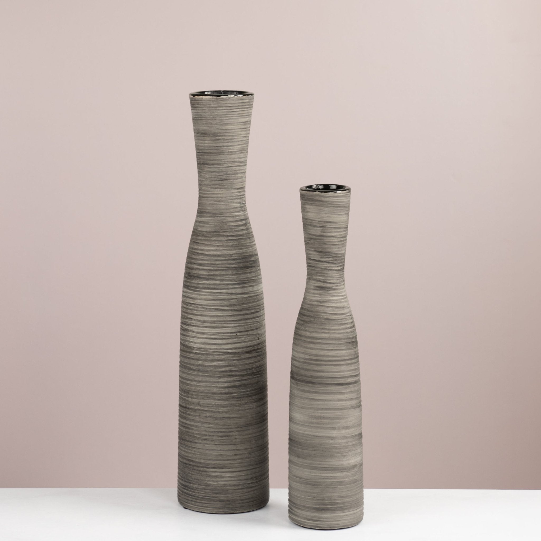 Graphite Hourglass Floor Vase - Urban Home