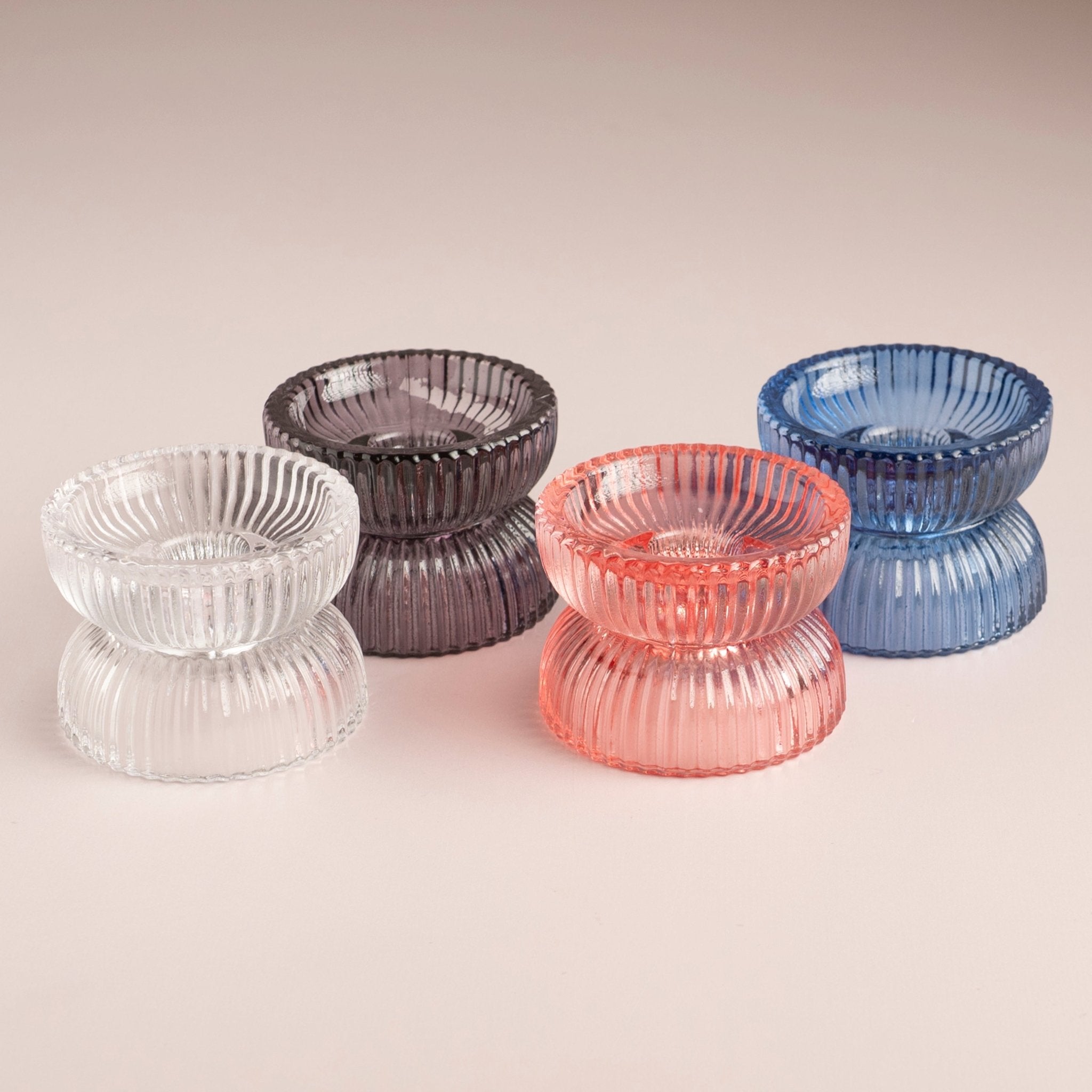 Fluted Hourglass Candle Holder - Urban Home