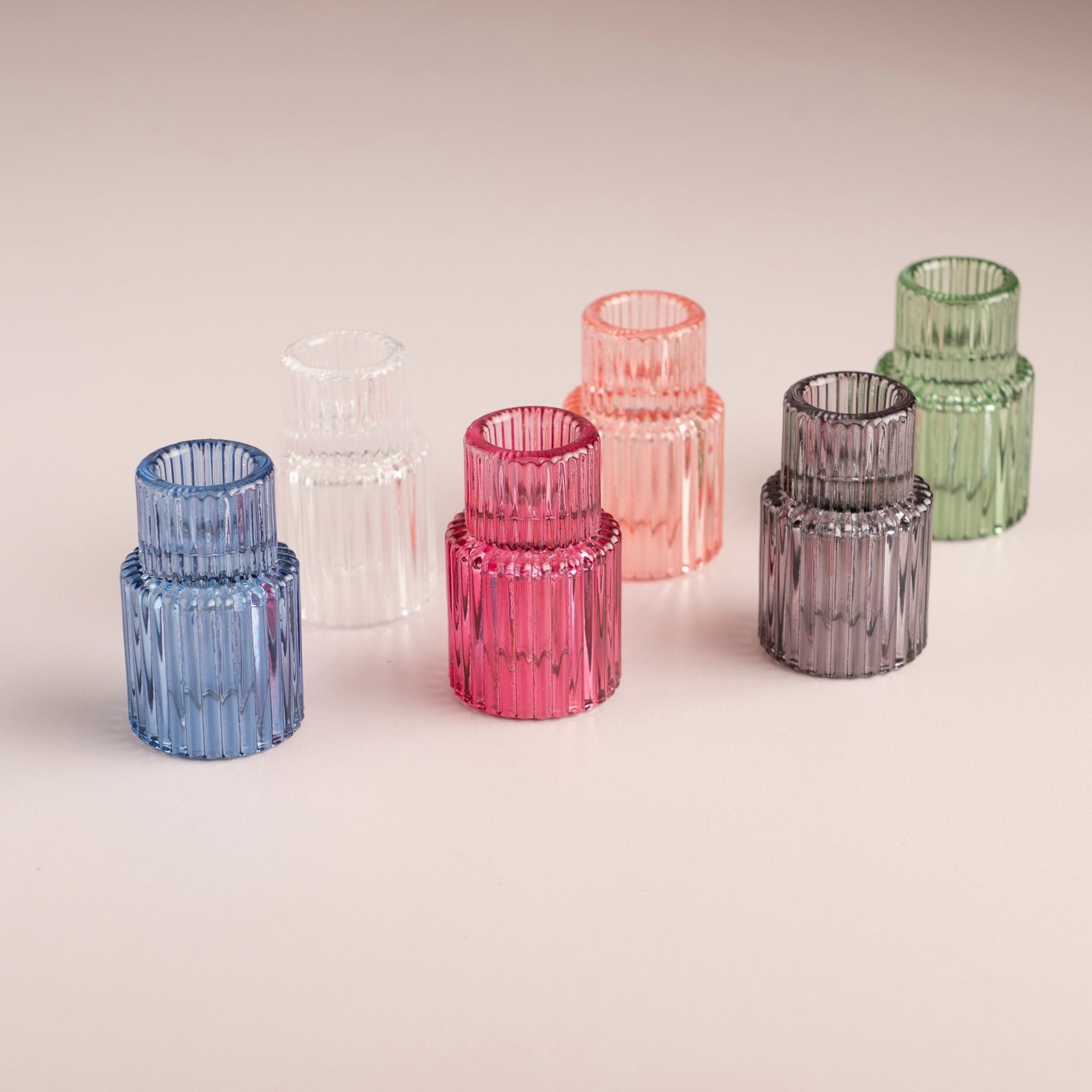 Elowen Ribbed Glass Taper & Votive Holder - Urban Home