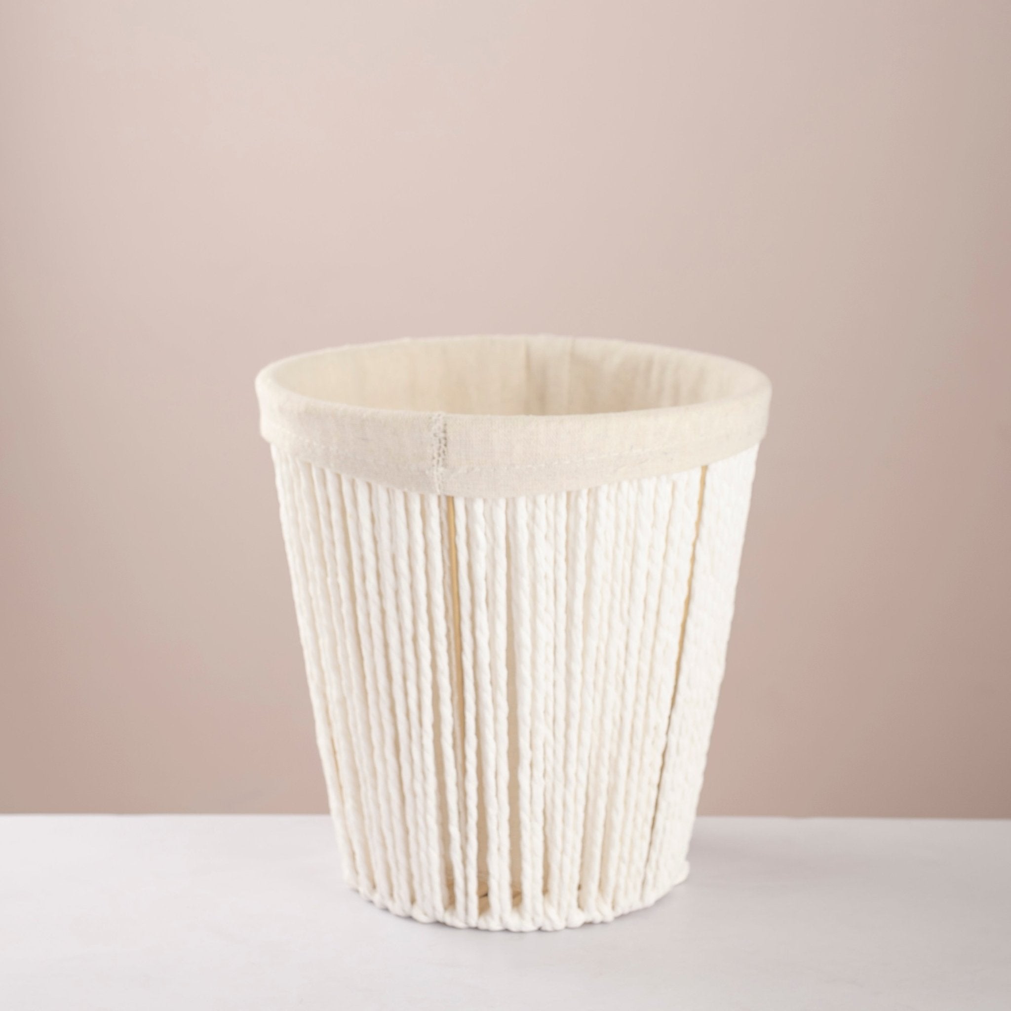 Round Woven Trash & Tissue Set - White - Urban Home