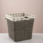 Square woven trash & tissue set - Black - Urban Home
