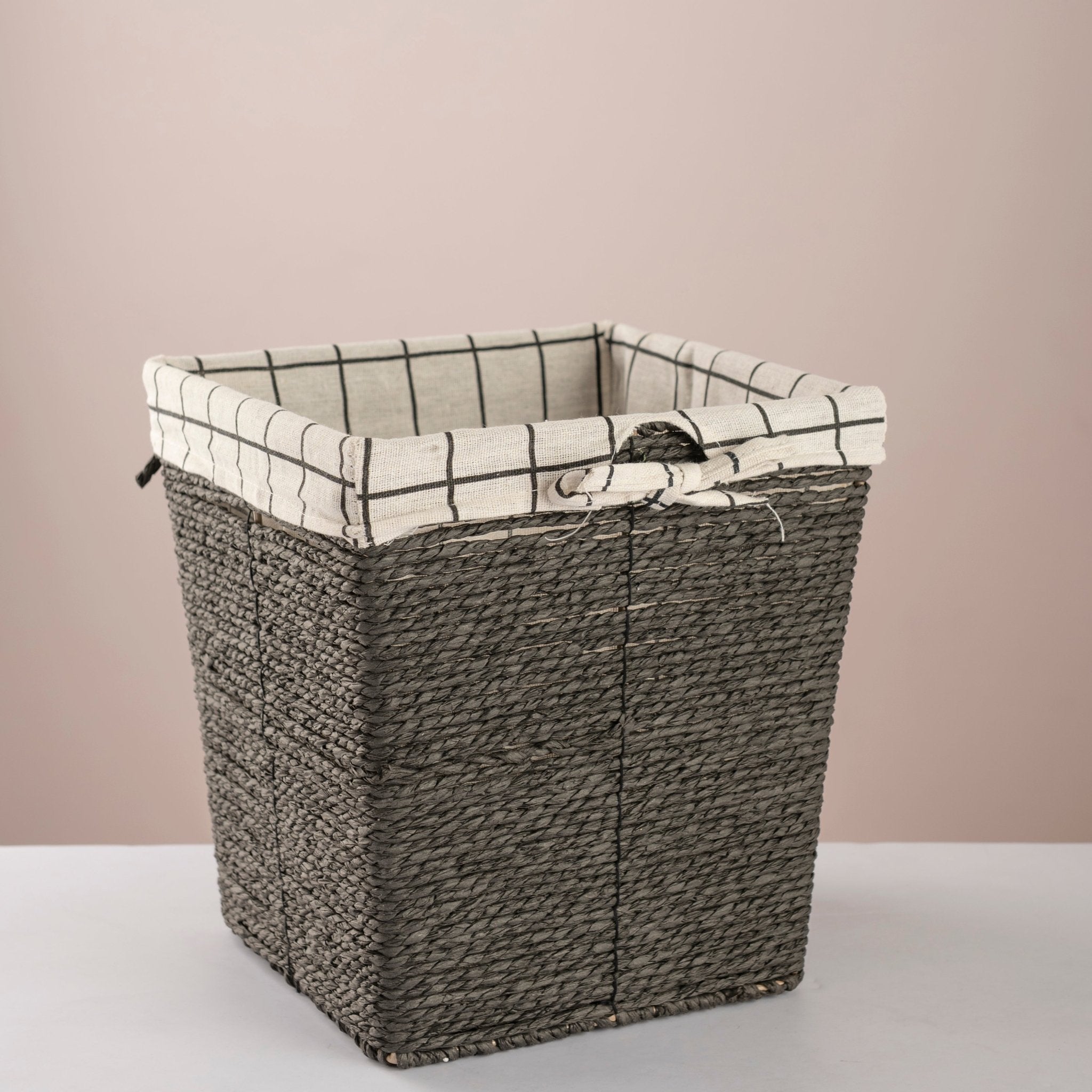 Square woven trash & tissue set - Black - Urban Home