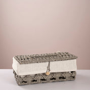 Round woven trash & tissue set - Gray - Urban Home