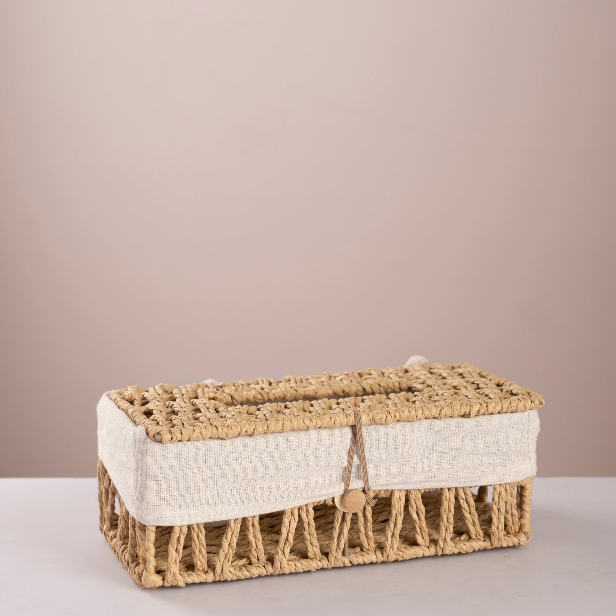 Square woven trash & tissue set - Beige - Urban Home