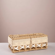 Round Woven Trash & Tissue Set - Natural - Urban Home