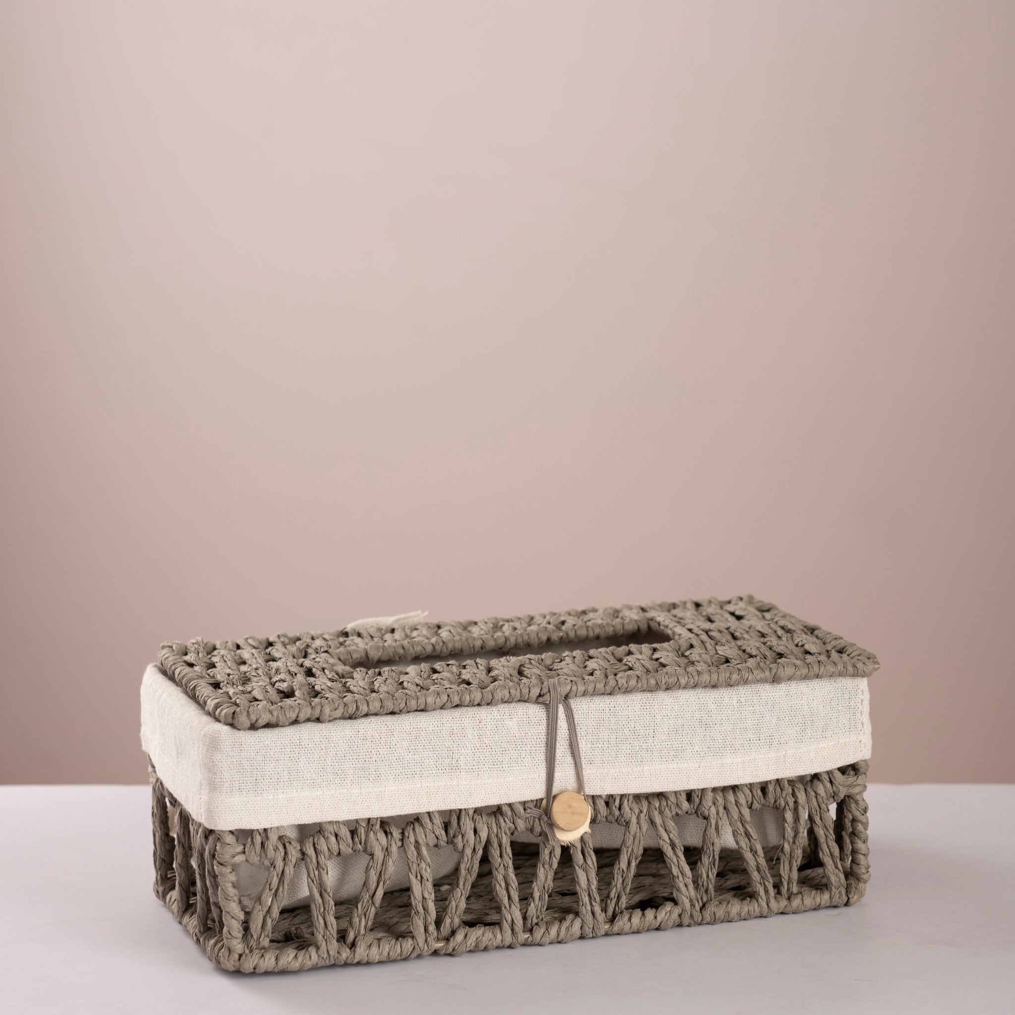Square woven trash & tissue set - gray - Urban Home
